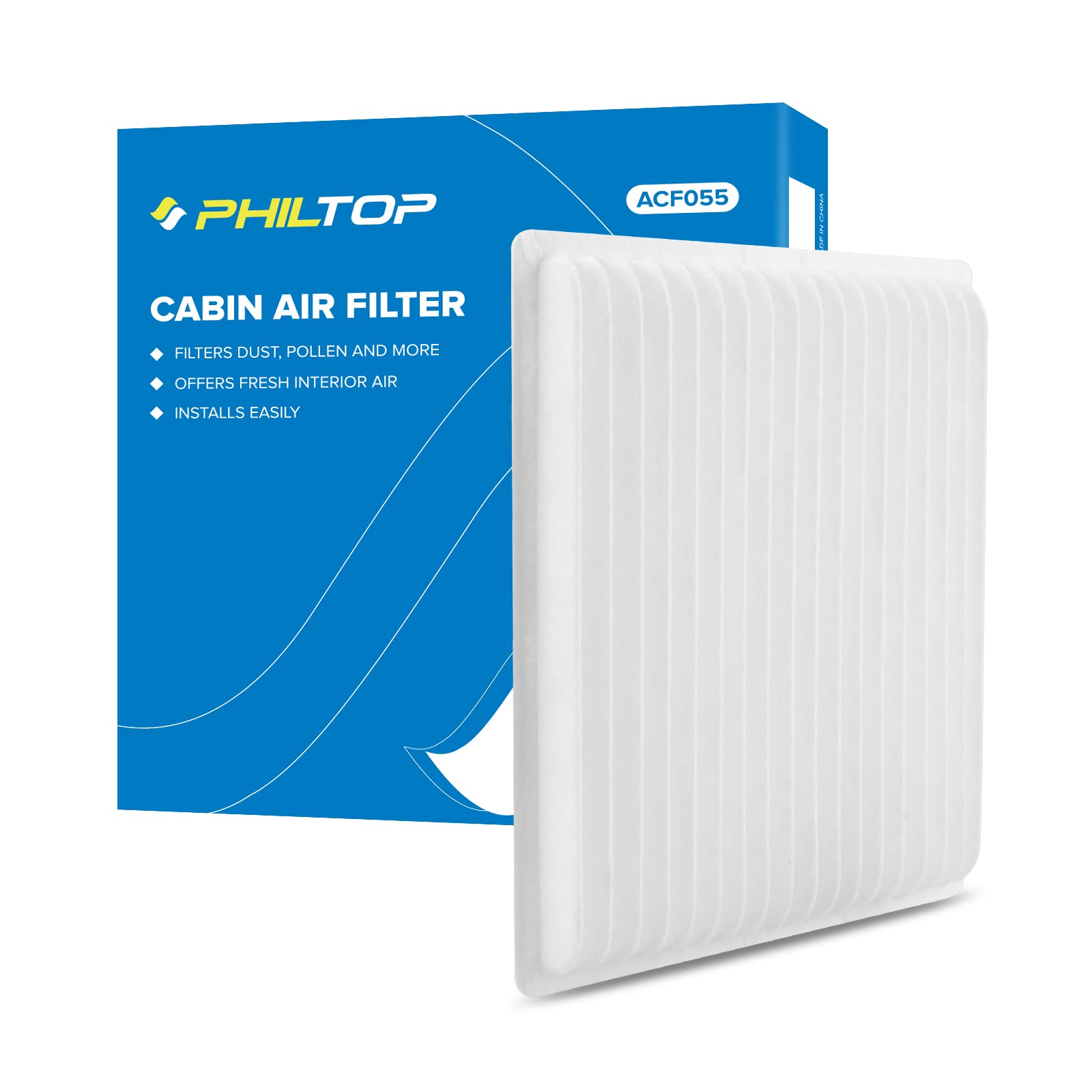 PHILTOP ACF055 (CF10139) Cabin Air Filter, Replacement for TC (2005-2010), XA (2004-2006), XB (2004-2006), Echo (2000-2005), RAV