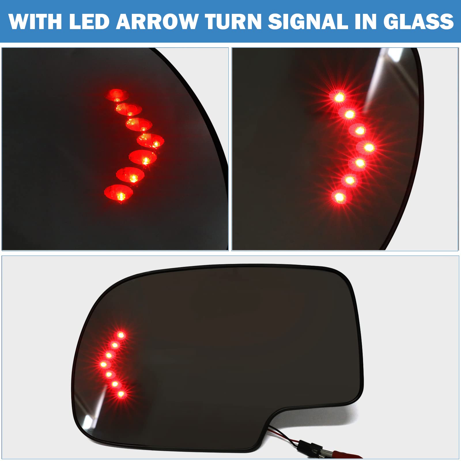 Exterior Passenger Side Heated Mirror Glass Replacement For 2003-2007 Cadillac Escalade, Chevrolet Avalanche, Silverado, Suburba