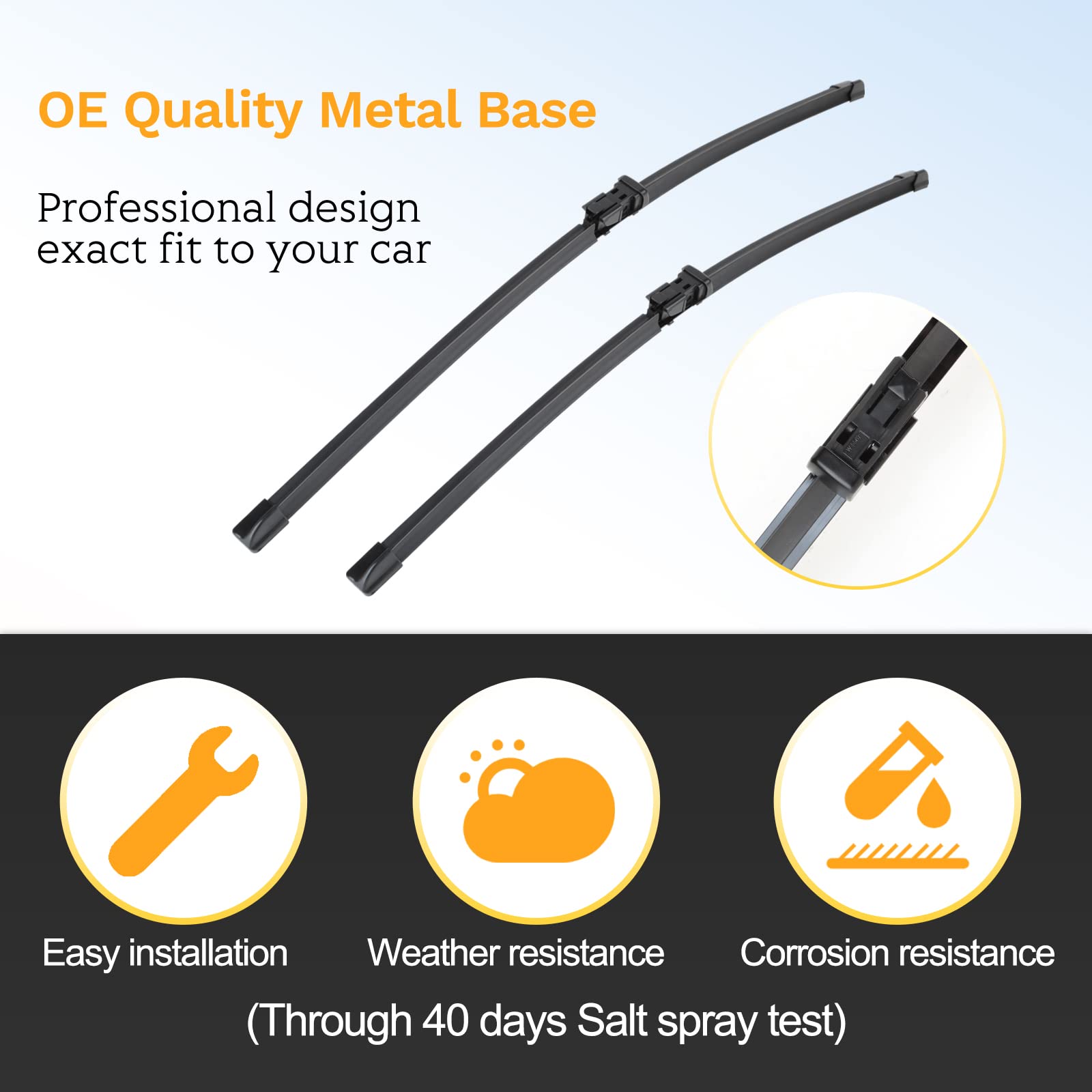 24''+17''+13'' Windshield Wipers Blade For Terrain Chevy Equinox 2010-2017 Oe Replacement All-Season Front And Rear Windshield W