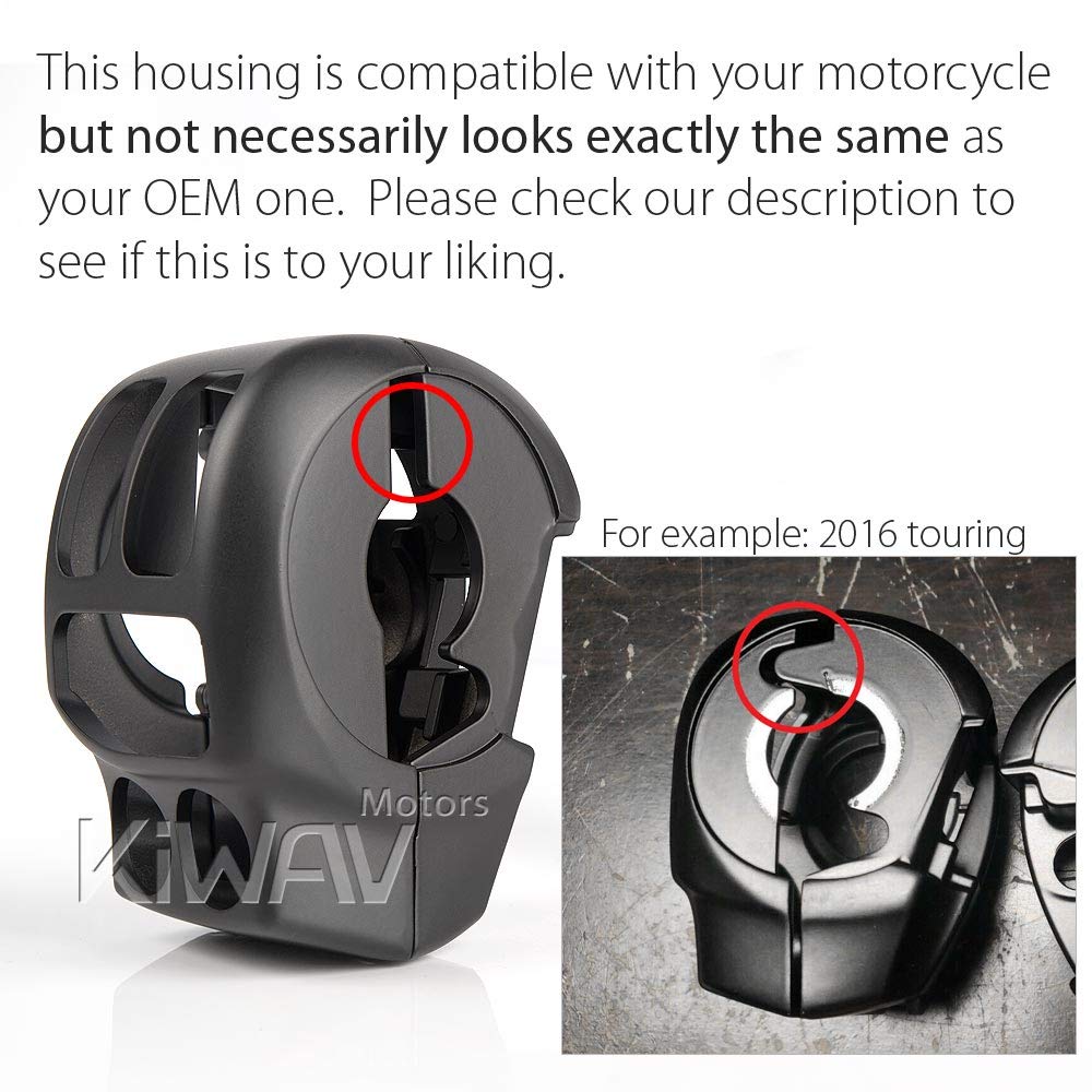 Kiwav Black Switch Housing Kit Compatible For Harley Touring 14-18 Flhtcui Flhtk Flhx Flhxs,15-16 Flhtcul,15-18 Flhtkl,17-18 Flhr