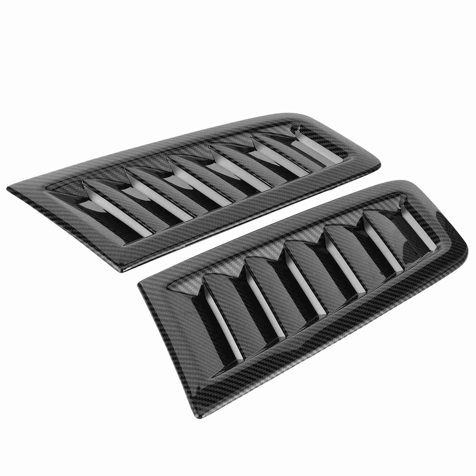 Qiilu 2PCS Car Hood Vent Scoop Kit, Universal Cold Air Intake Fitment Louvers Cooling Intakes Auto Hoods Vents Bonnet Cover Car