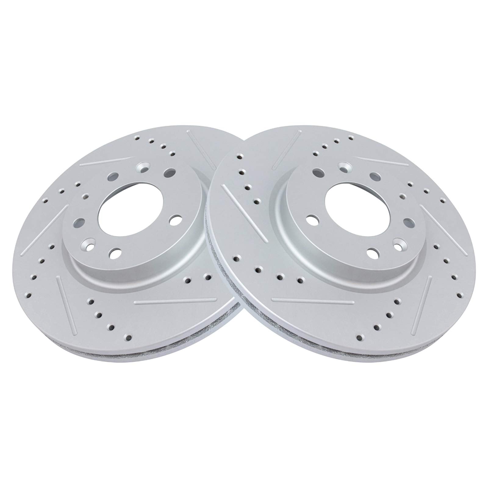 Trq Front Performance Brake Rotors Set Premium G-Coated Compatible With 2006-2012 Ford Fusion 2007-2012 Lincoln Mkz 2006 Zephyr