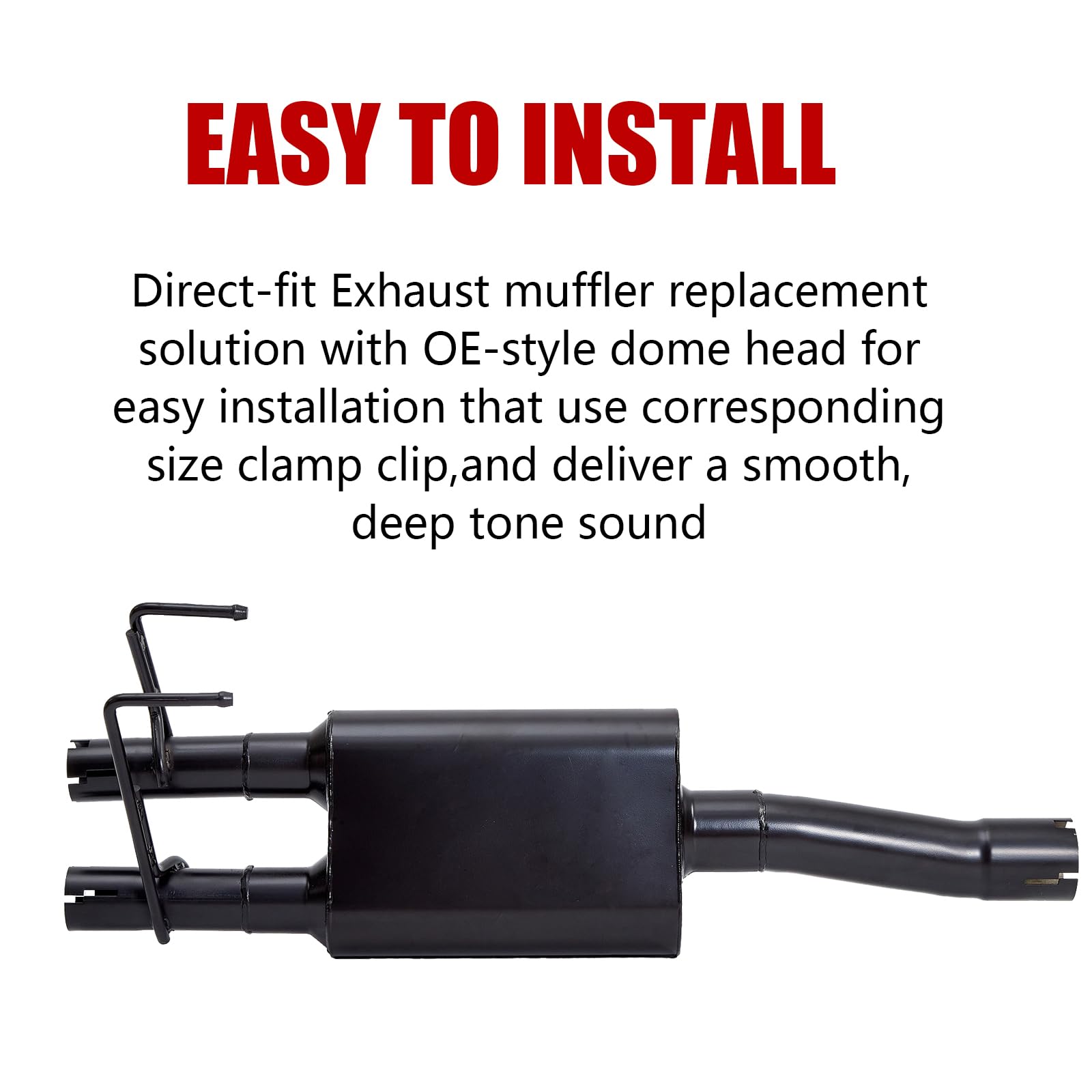 Direct-Fit Muffler 409S,Single Chamber Exhaust Muffler Kit Fits Exhaust 2009-2018 Dodge Ram 1500 Aggressive Series,Stainless Ste