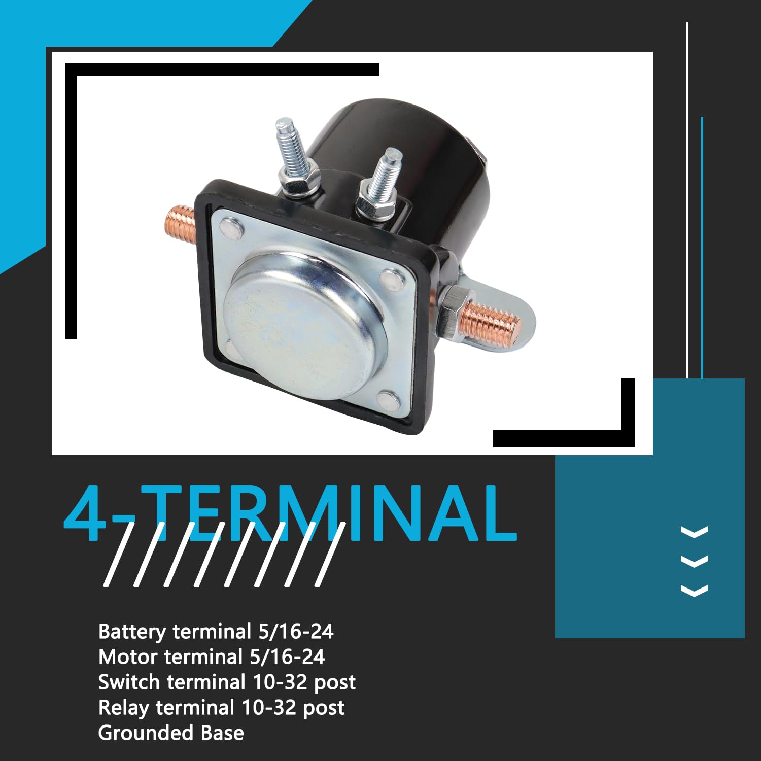 AFEISOL Hot Rod Starter Relay Solenoid 12V 4-Terminal Heavy Duty SW3 Compatible with 1956-up Ford Truck Starter Replaces B-6A-11