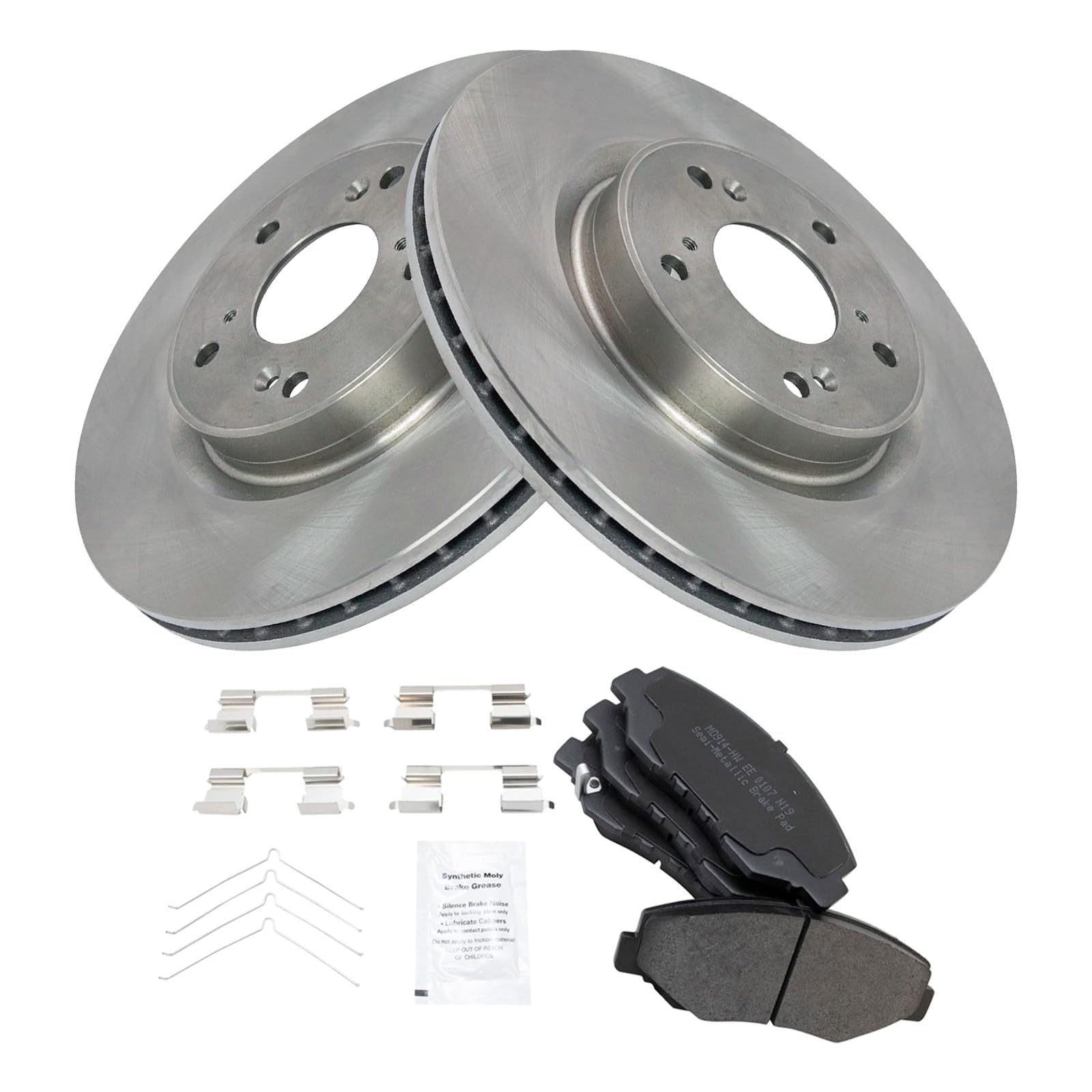 Trq Front Brake Pad & Rotor Kit Brake Pads Brake Rotor Semi-Metallic Compatible With 2012-2015 Honda Cr-V
