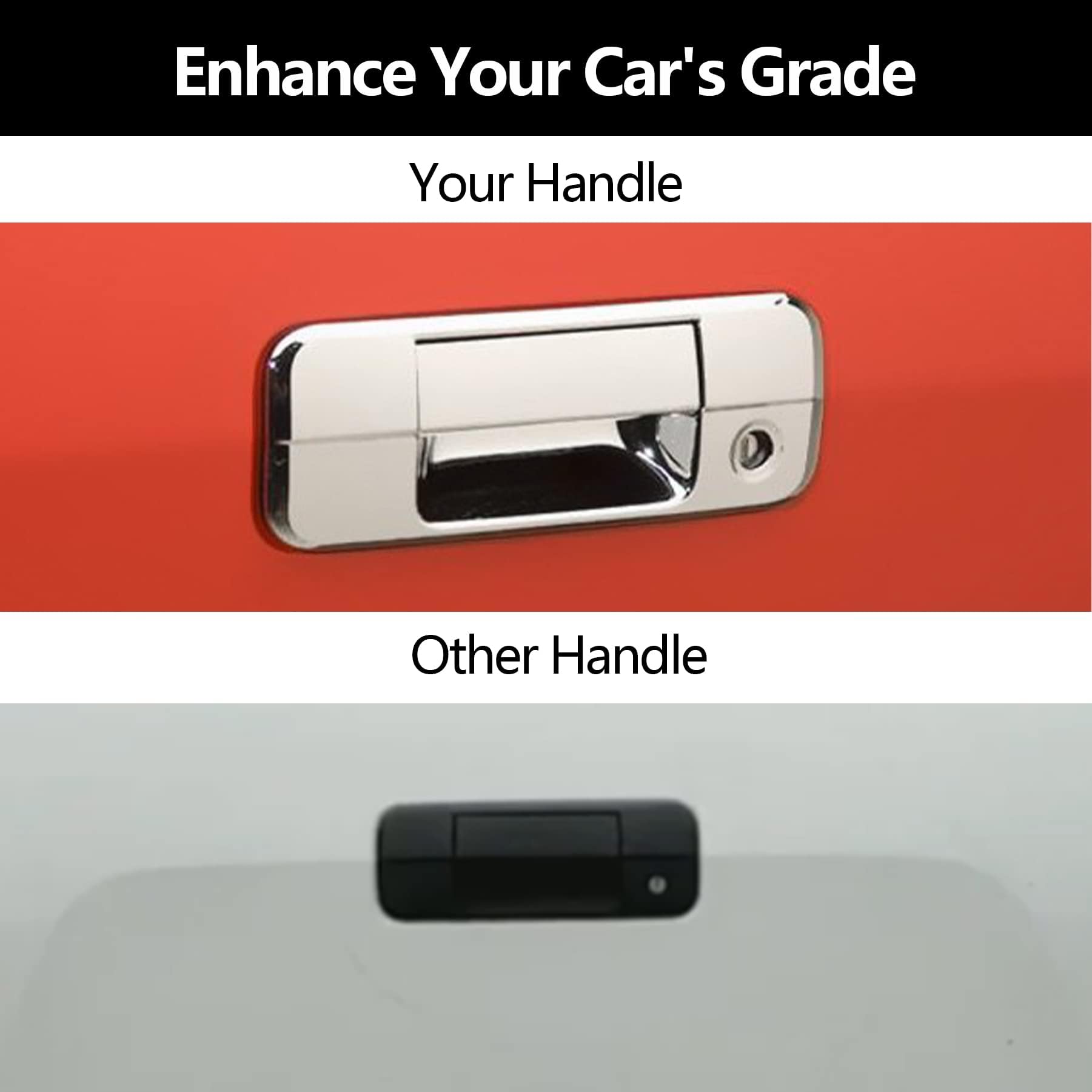 Gledewen Chrome Tailgate Door Handle, Compatible With Toyota Tundra 2007-2013, Exterior Rear With Keyhole | Replaces# 69090-0C04