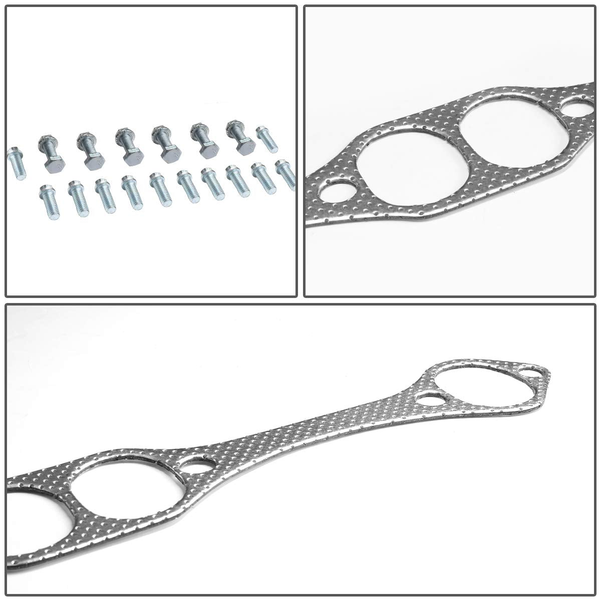 Aluminum Exhaust Manifold Header Gasket Set Compatible With Chevy Sbc Small Block V8 Engine 283 305 327 350 400