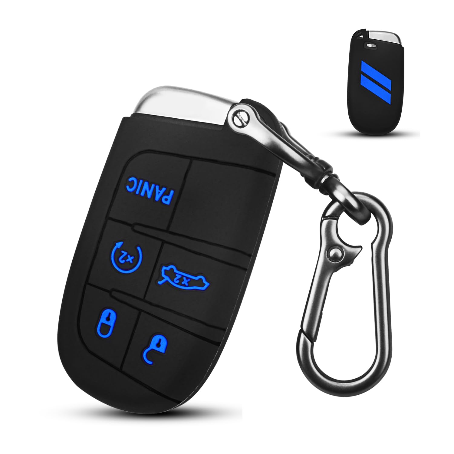 Qbuc For Dodge Key Fob 5 Button Key Fob Case Silicone Remote Key Case For Dodge For Jeep Grand Cherokee Key Fob Cover