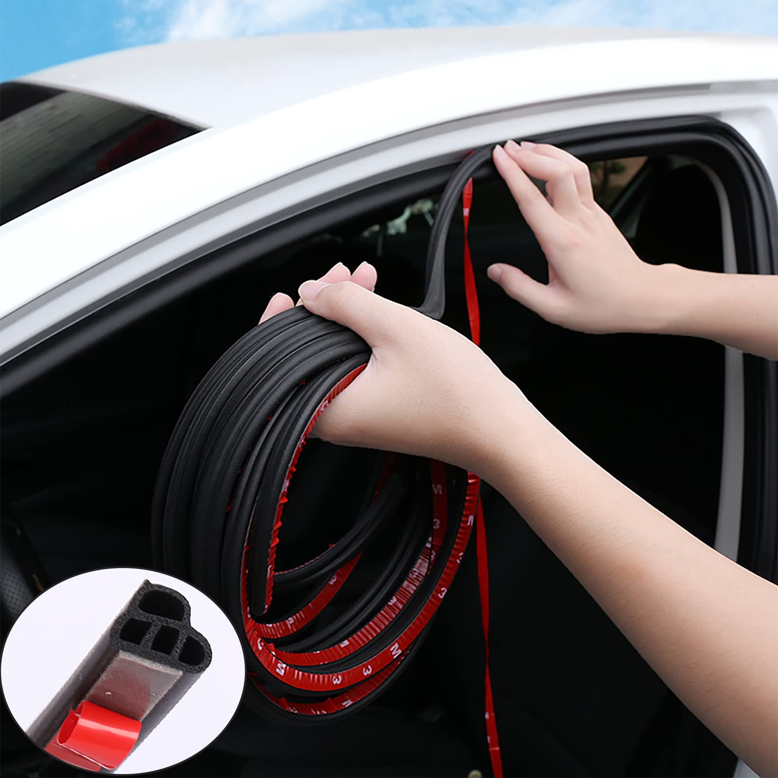 Dotaatdw Car Door Seal Strip Car Weather Stripping Double Layer L Shape Self Adhesive Auto Door Soundproofing Weatherstrip For C