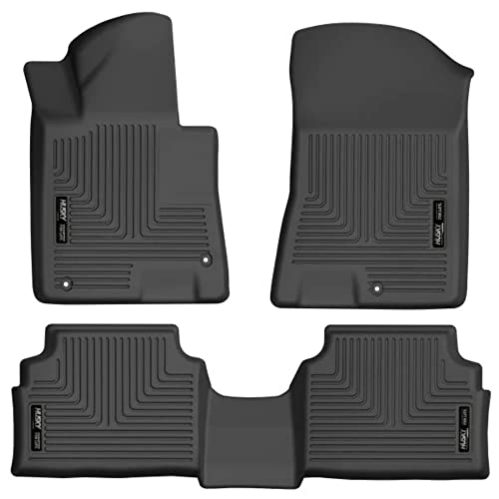 Husky Liners Weatherbeater Floor Mats | Fits 2020 - 2024 Hyundai Sonata (Excludes Hybrid); 2021 - 2024 Kia K5 Front Wheel Drive | Front & 2Nd Row, 3-Pc Black - 95771