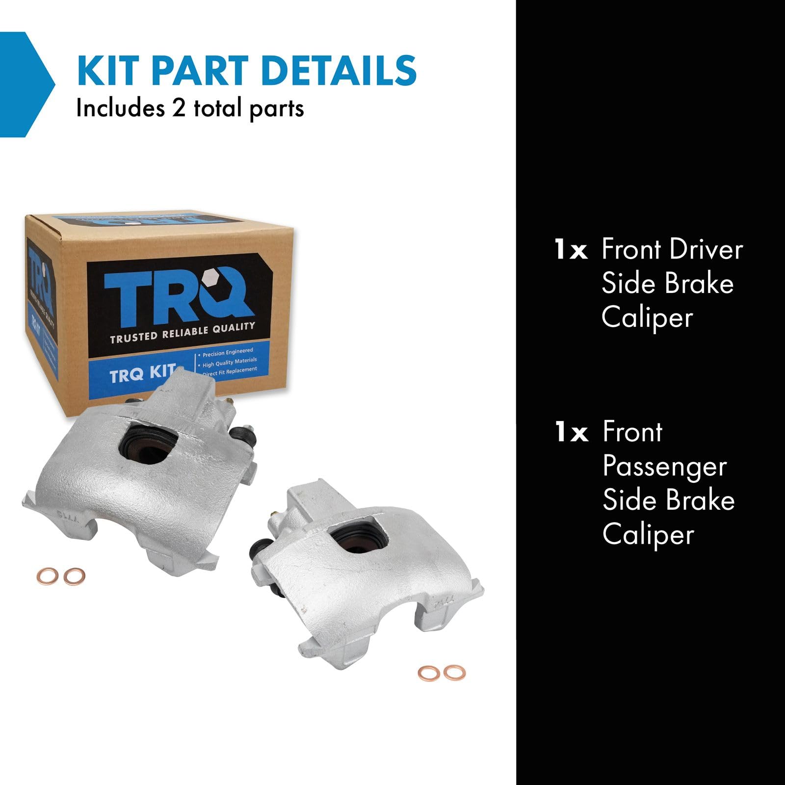 Trq Front Brake Caliper Set Compatible With 93-04 Chrysler Dodge 93-97 Eagle 96-01 Plymouth