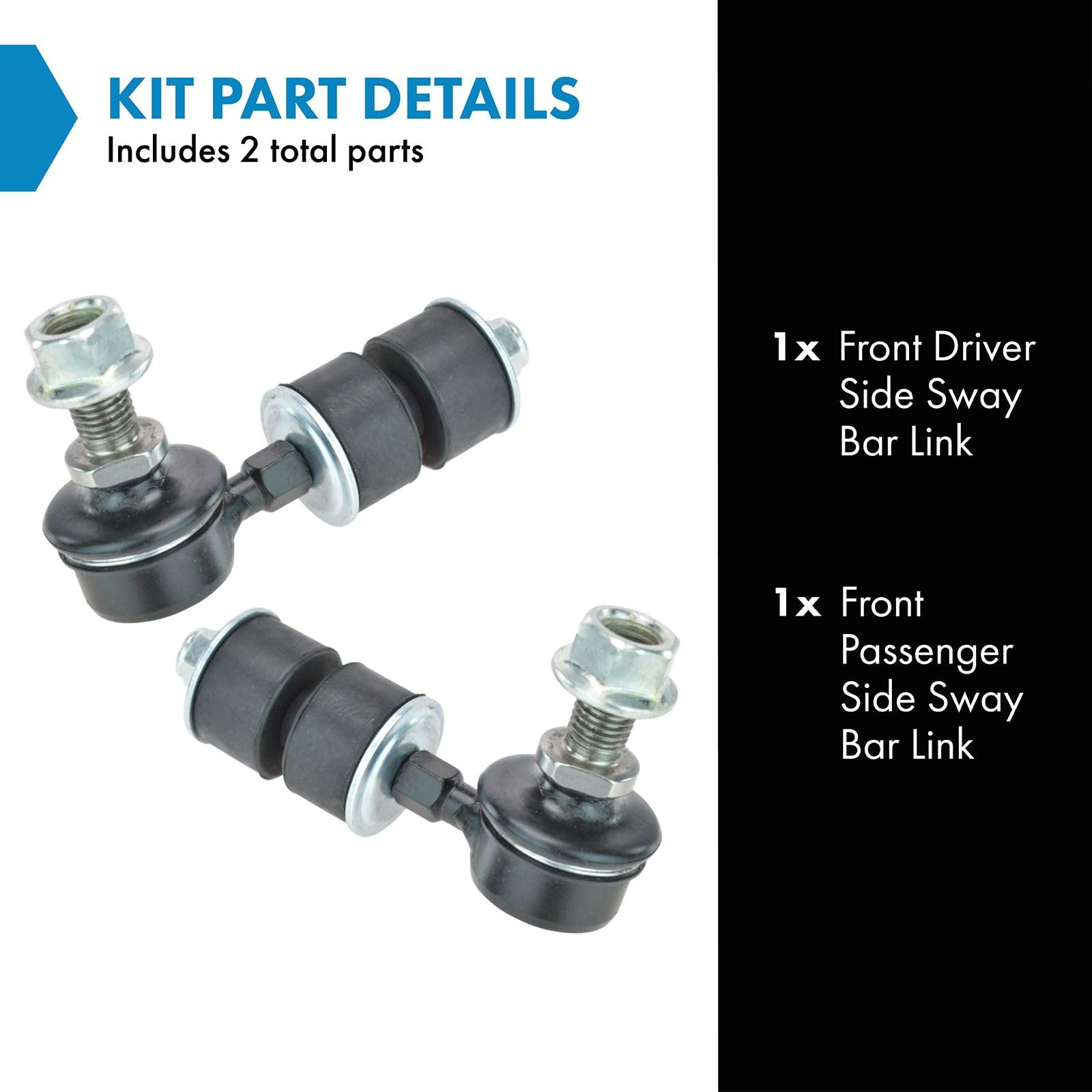 Trq Front Sway Bar Stabilizer Link Set Compatible With 1999-2003 Saab 9-3 1994-1998 900