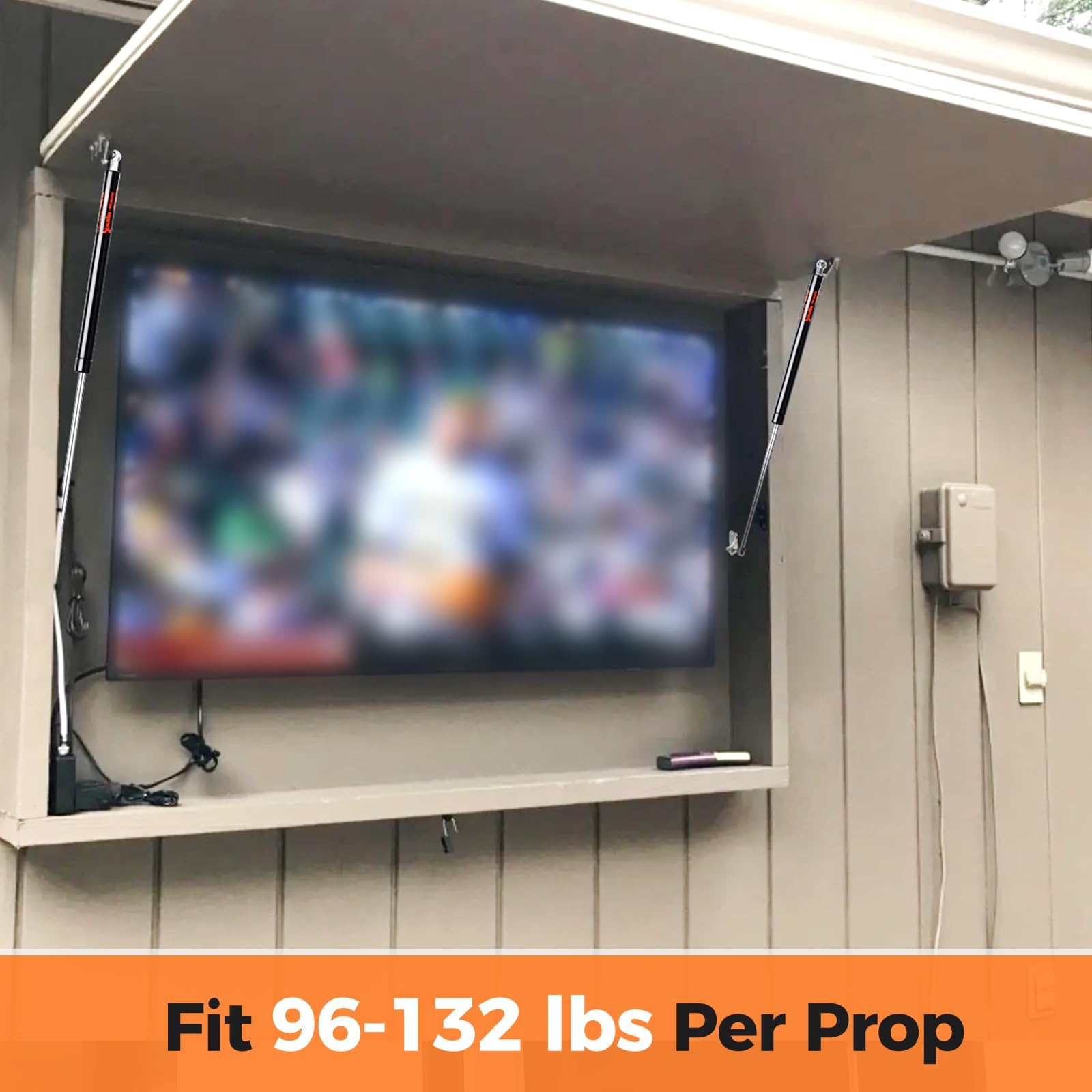 25 Inch 120 Lbs Gas Strut Shocks, 534 N Per Prop With L-Type Mounts For Tv Cabinets Heavy Duty Lid Cover Rv Bed Basement Floor D
