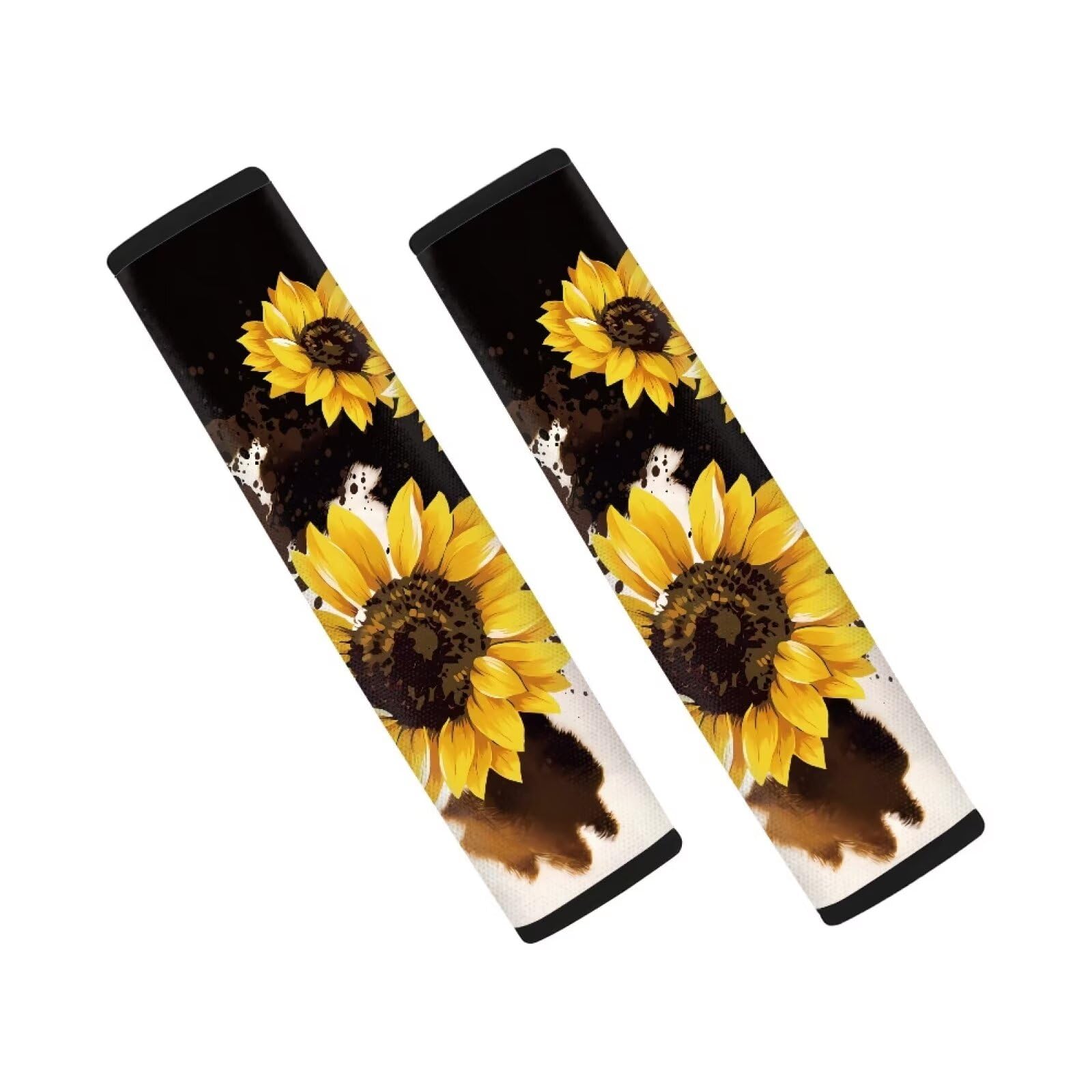 For U Designs Kids Seatbelt Cover Universal Fit 2 Pcs Seat Belt Cover Pad For Adults Cow & Sunflower Print Auto Seat Strap Cover