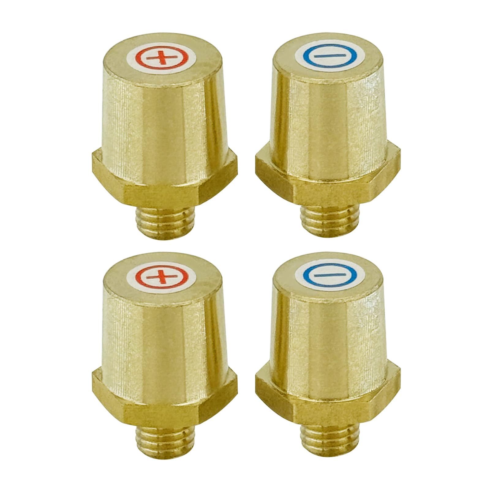 Ampper 3/8-16 Thread Male Brass Side Post Battery Charging Post Terminals, Standard Side Post 3/8 Battery Post Adapter (+/-) Com