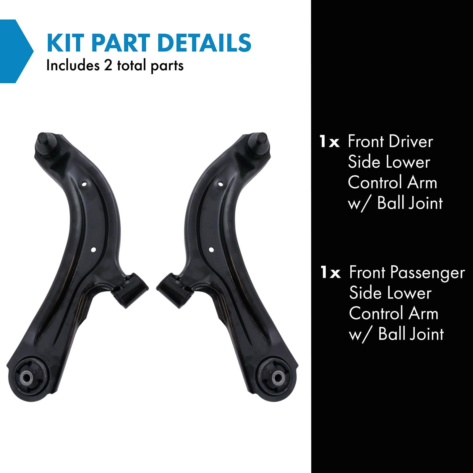 Trq Front Lower Control Arm With Ball Joint Set Compatible With 2015-2018 Chevrolet City Express 2013-2021 Nissan Nv200 2013-201