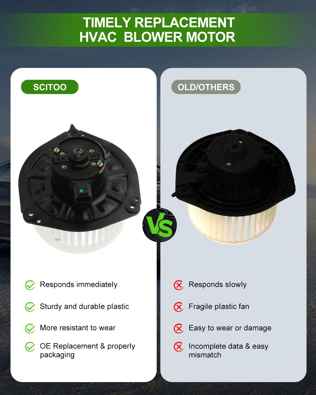 Scitoo Hvac Heater Blower Motor With Fan Cage Front 700159 For Buick For Park Avenue V6 3.8L 2000 2001 2002 2003 2004 2005