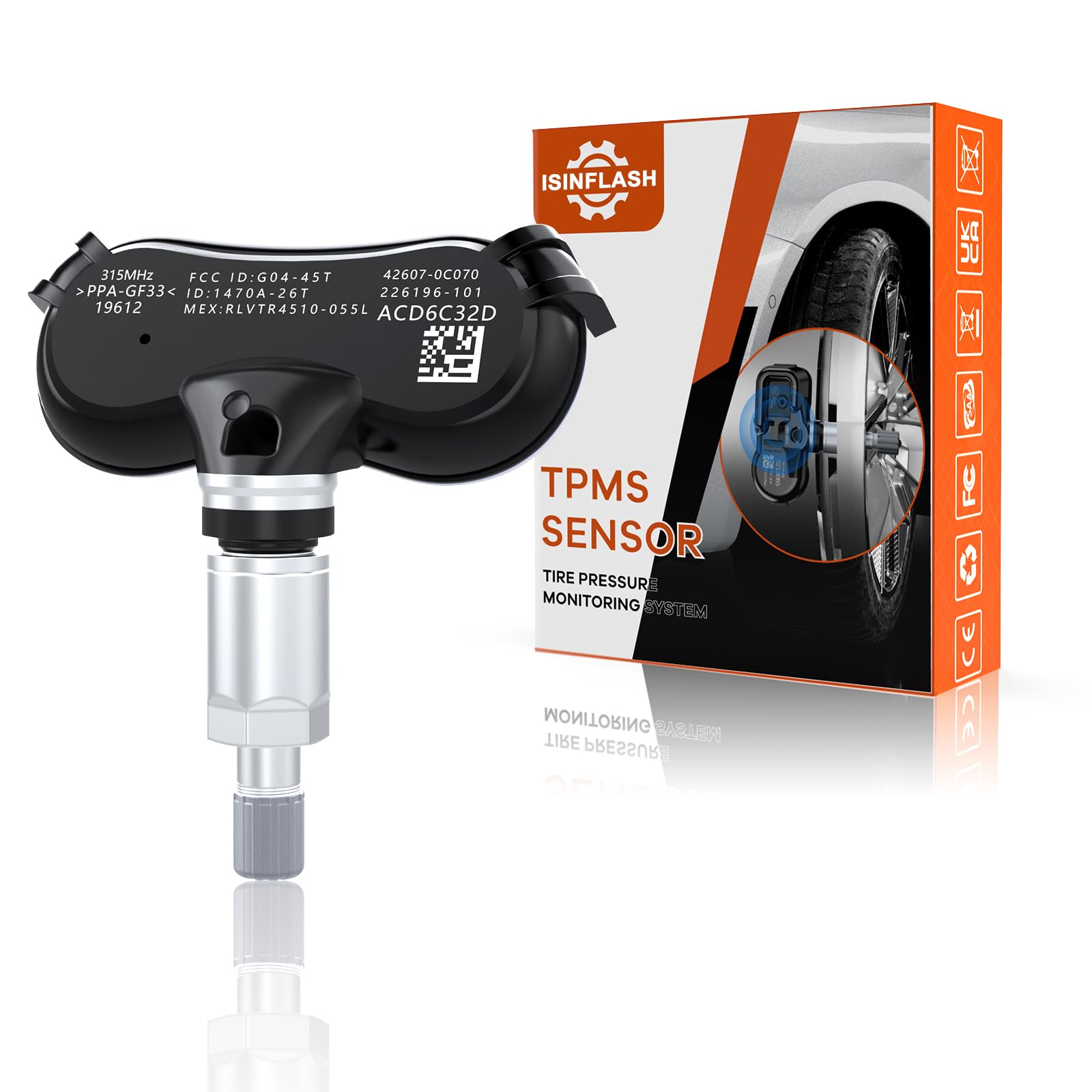 TPMS Sensor for Toyota Sienna 2006-2020, Sequoia 2006-2017, Tundra 2006-2017, 315MHz Pre-Programmed Tire Pressure Sensors Replac