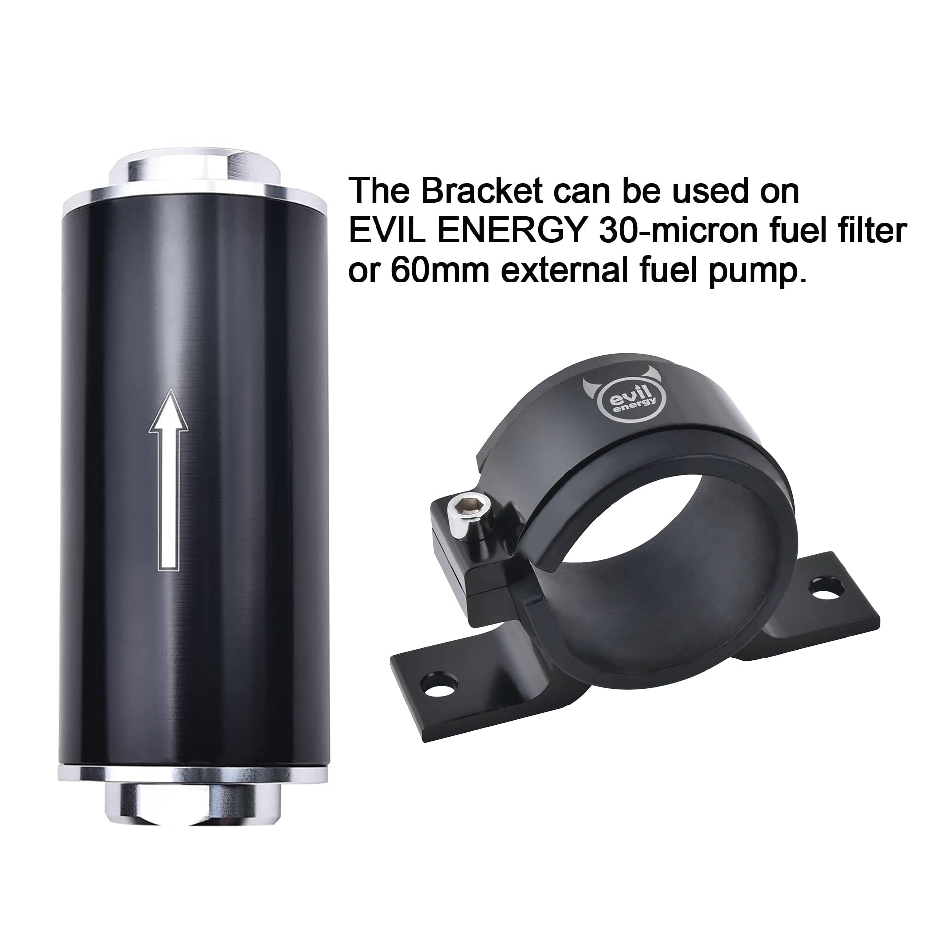 Evil Energy 60Mm Fuel Filter Mounting Bracket, Fuel Pump Clamp Holder Black