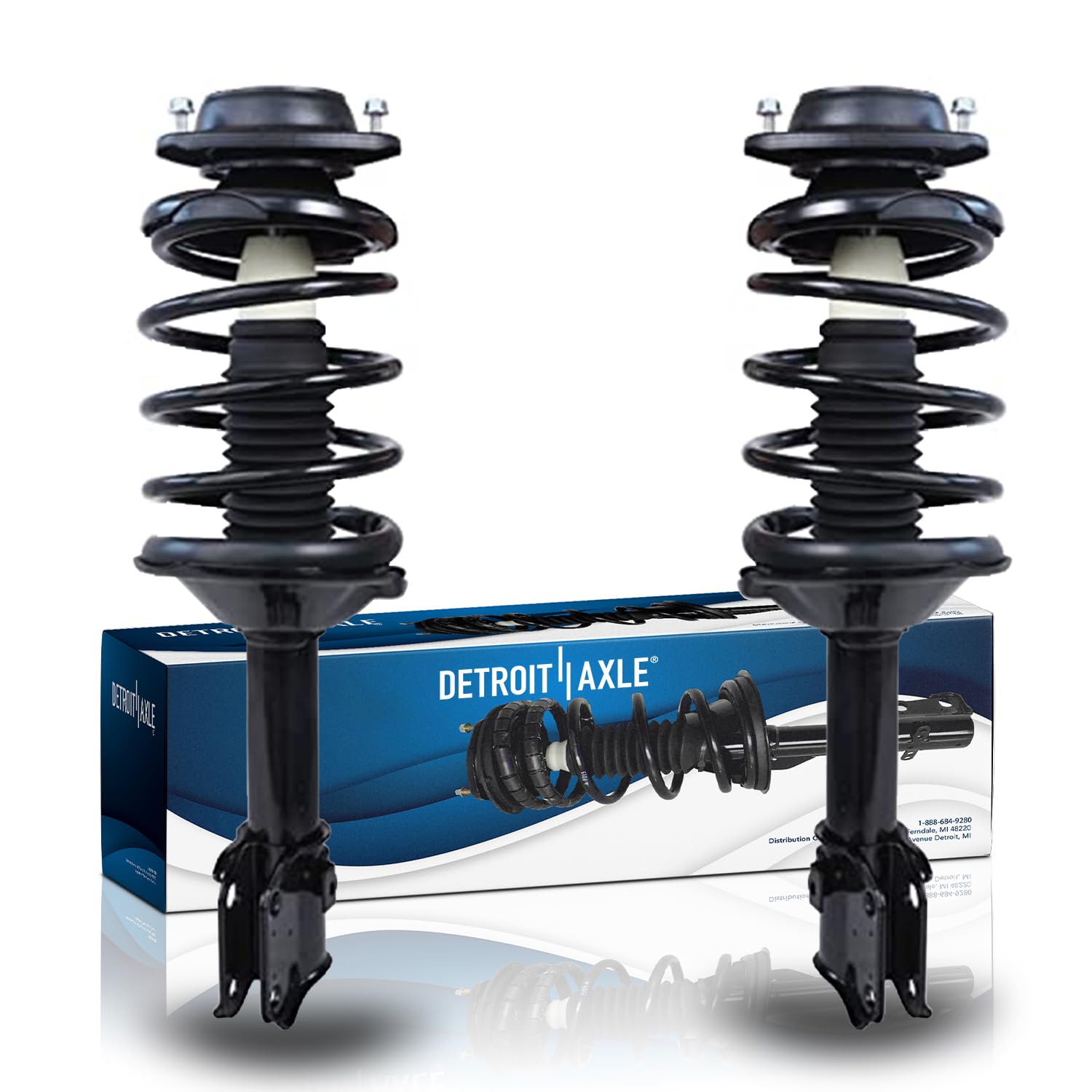 Detroit Axle - 2pc Front Struts for 1998-2002 Subaru Forester 1999 2000 2001, 2 Struts with Coil Spring Assembly Replacement Sus