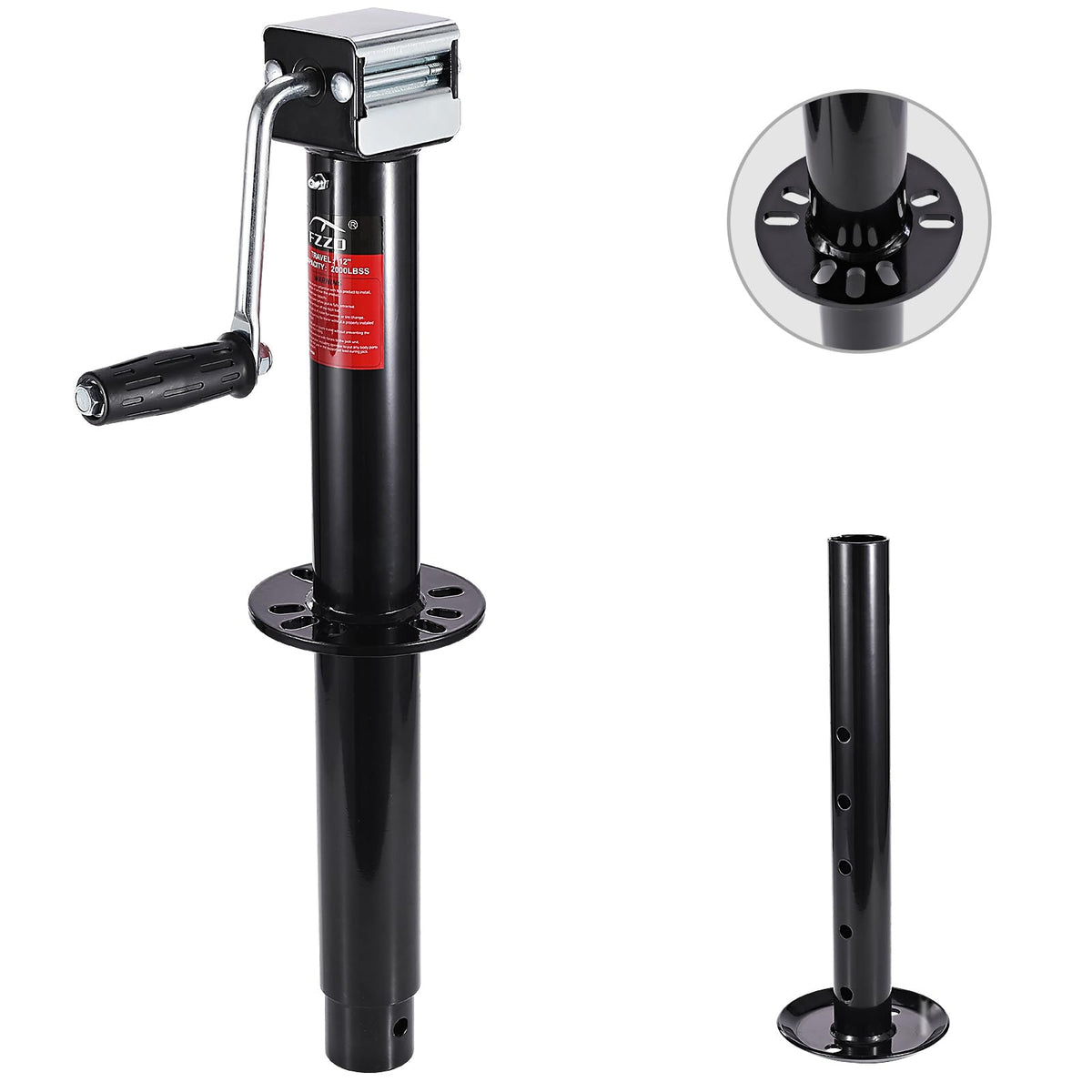 FZZD 5000 lbs A-Frame Trailer Jack, 23'' Vertical Travel, Adjustable Drop Leg, for Utility & Yacht Trailers