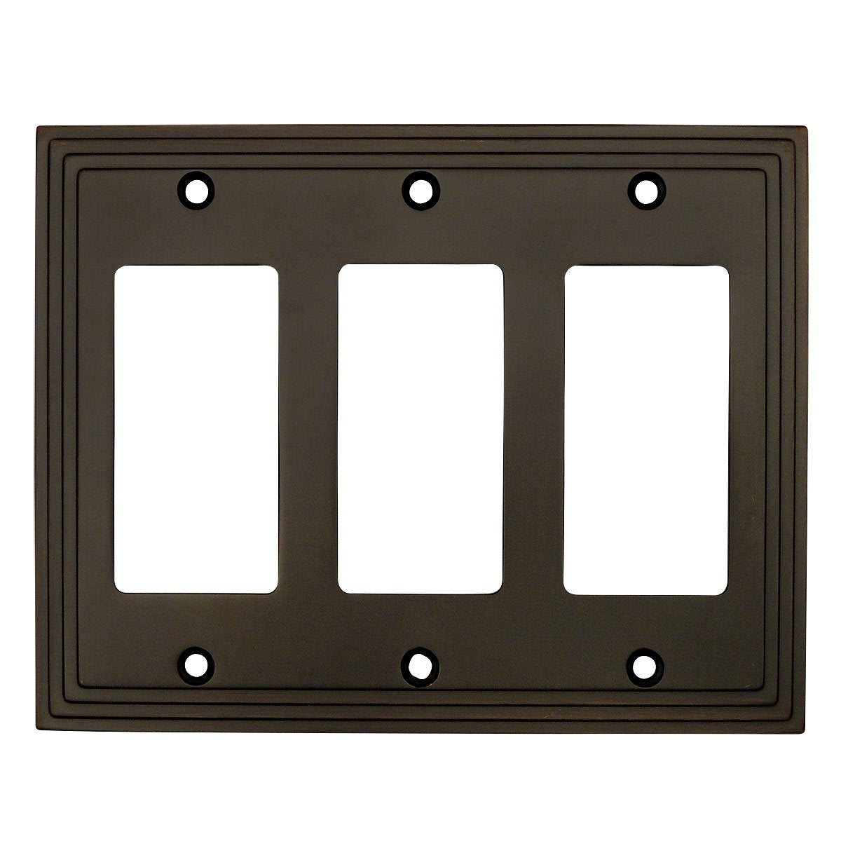 Cosmas 25084-ORB Oil Rubbed Bronze Triple GFI/Decora Rocker Wall Switch Plate Switchplate Cover