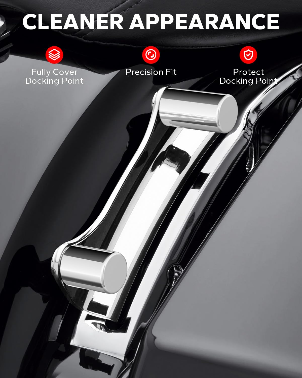 Amazicha Chrome Docking Hardware Covers Kit 4 PCS Compatible for Harley Davidson Touring Street Glide, Electra Glide, Road Glide, Road King 2009-Later