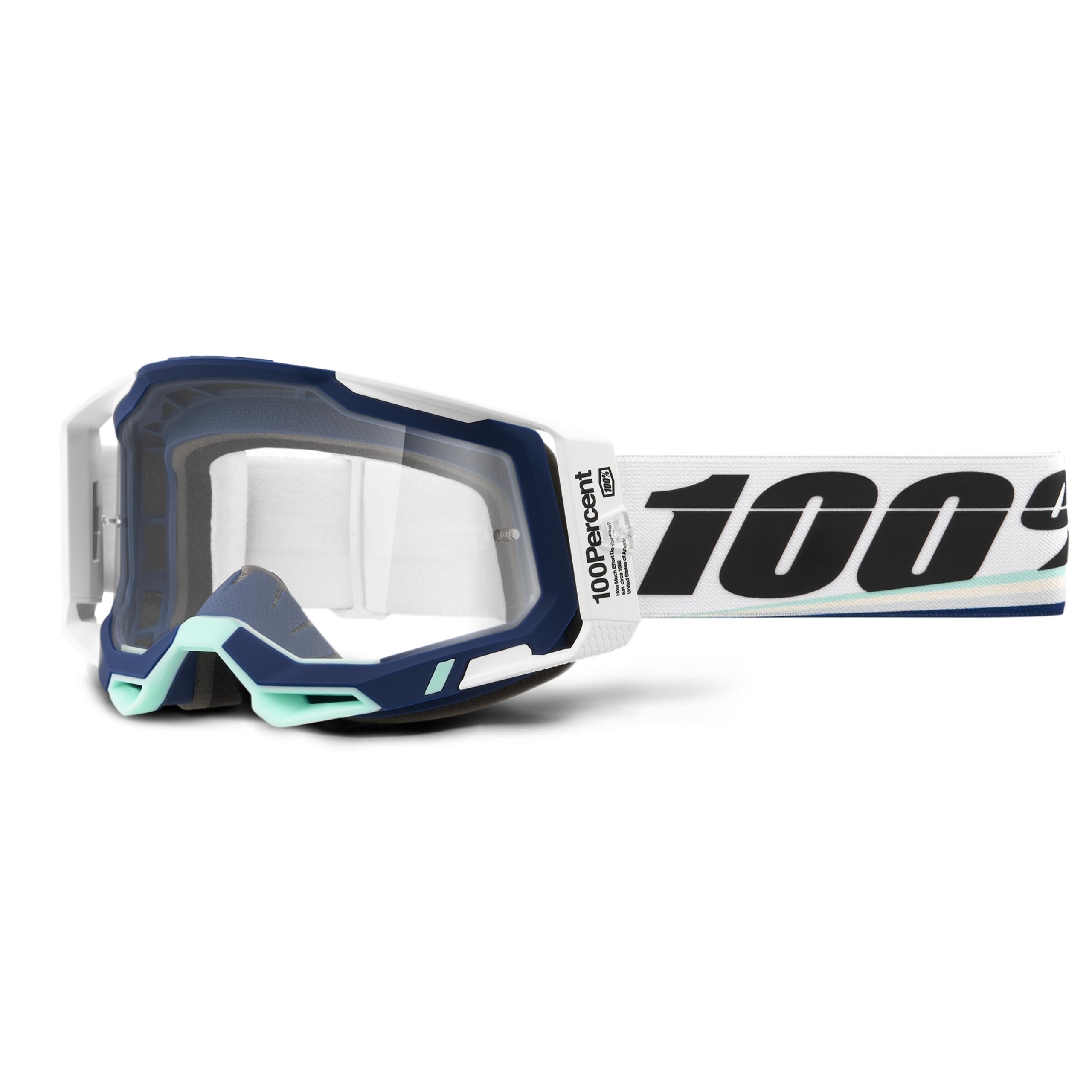 100% Racecraft 2 Mountain Bike & Motocross Goggles - Mx And Mtb Racing Protective Eyewear (Arsham - Clear Lens)