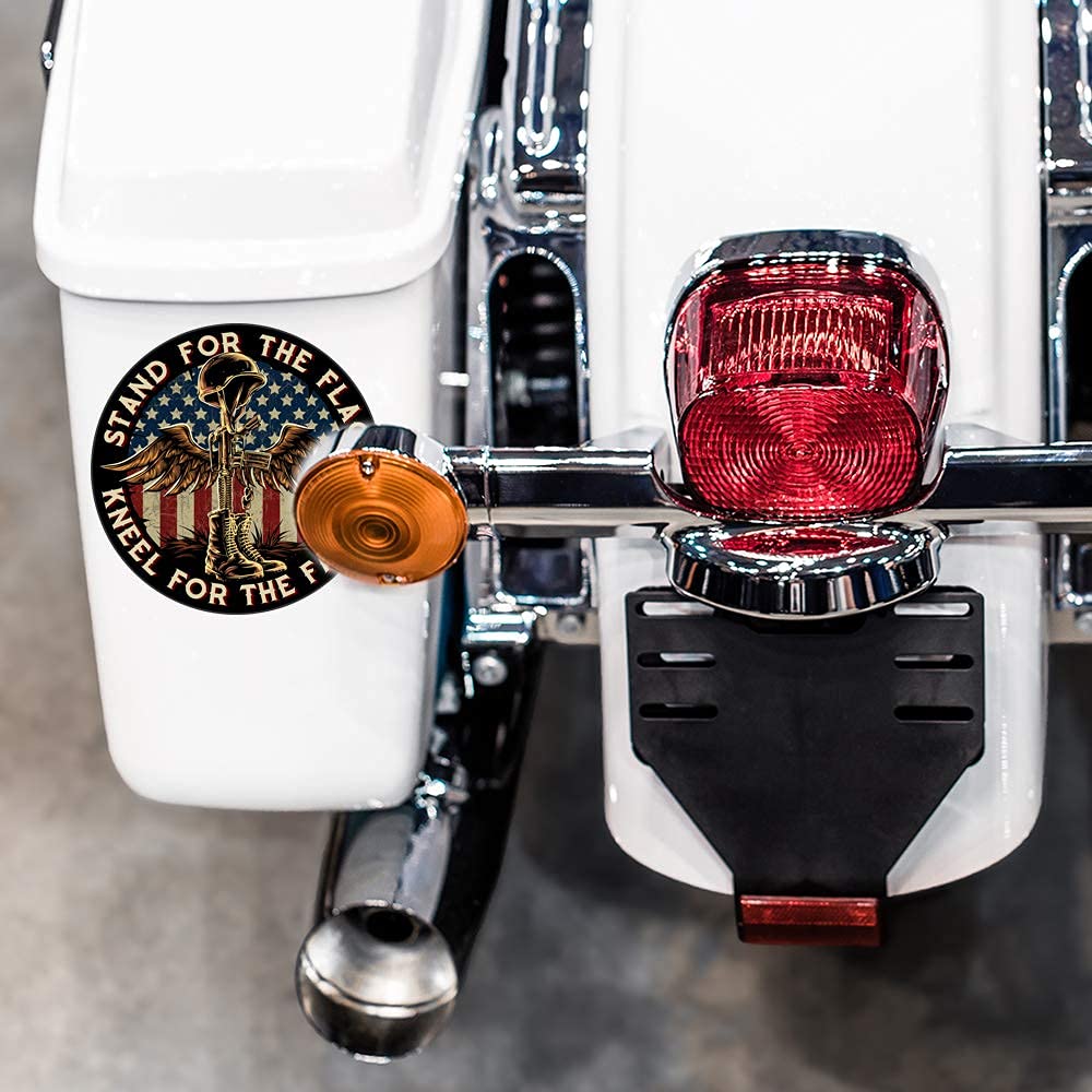 Battlefield Cross Stand For The Flag Kneel For The Fallen Patriotic - 7 Inch Patriotic Decal Sticker For Cars, Trucks, Motorcycles, Boats & Laptops (10-Pack)