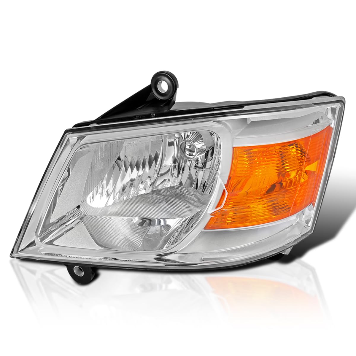 Spec-D Tuning Chrome Housing Clear Lens Driver Left Side Headlight Compatible with 2008-2010 Dodge Grand Caravan Head Light Lamp