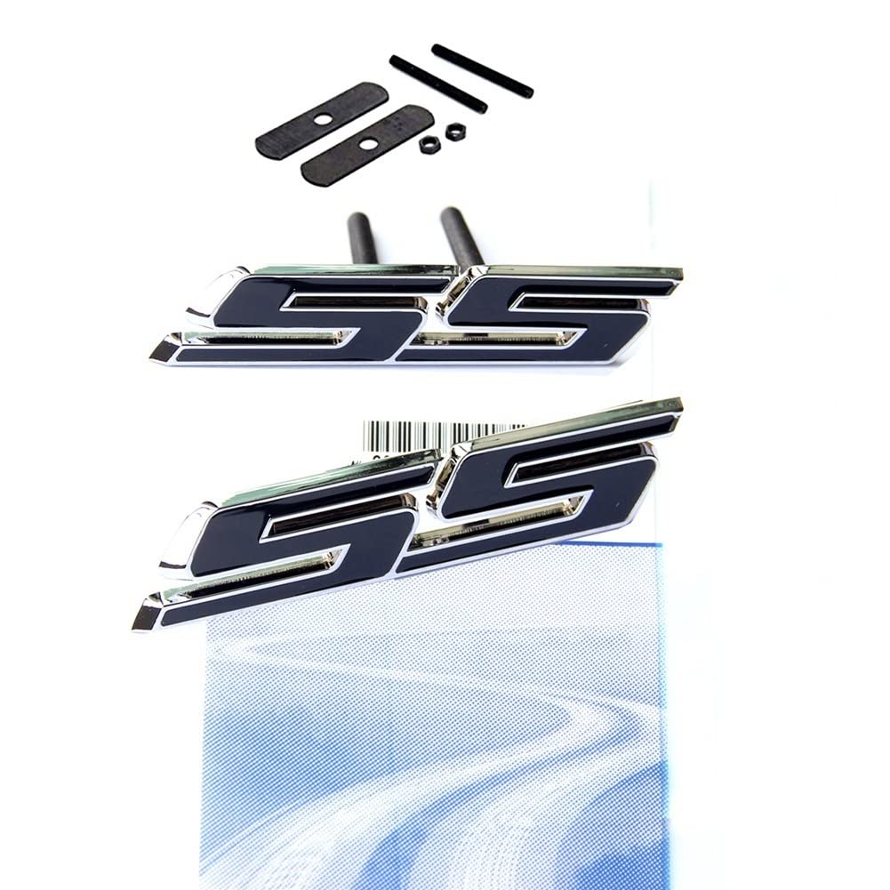 Yoaoo 1X Oem Ss Emblem Grille +Decal Badge 3D For Camaro Gm Series Front Chrome Black
