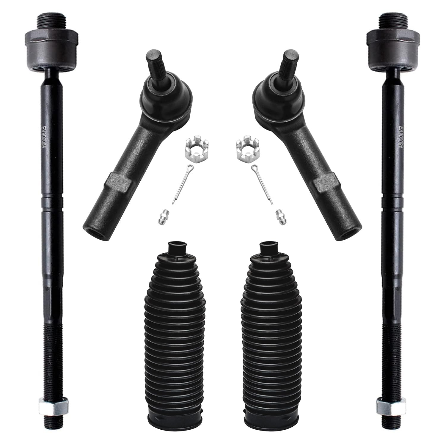 Detroit Axle - Front 6Pc Tie Rods Kit For Chevy Gmc Silverado Sierra Suburban Yukon Xl 1500 Tahoe Cadillac Escalade Esv Ext, 4 I