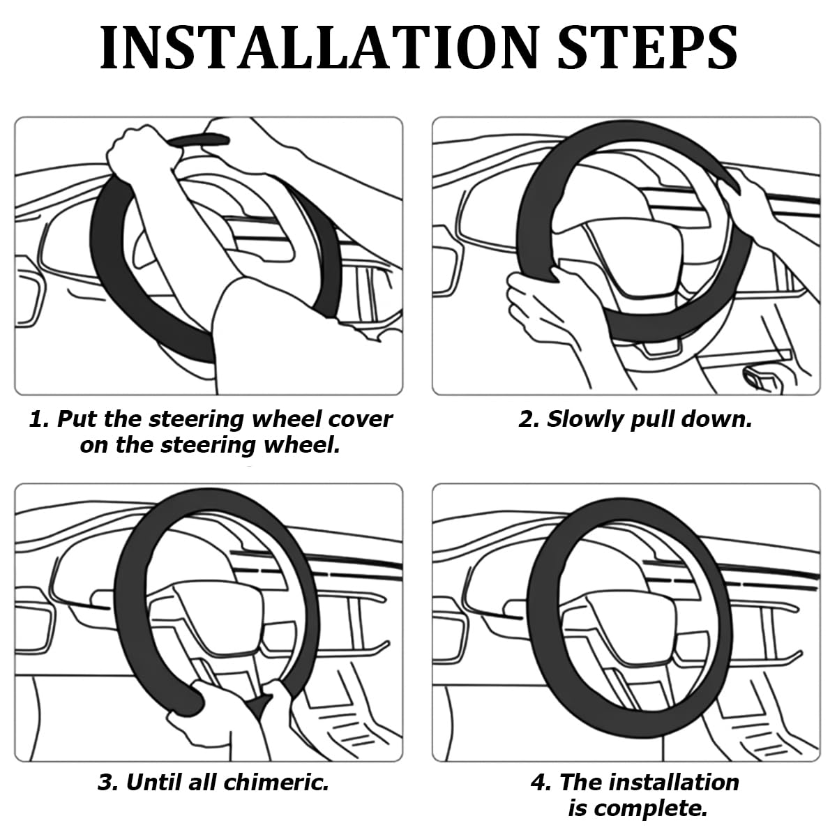 Osilly Bling Car Steering Wheel Cover, 15 Inch Rhinestones Soft Leather Elastic Steering Wheel Protector, Sparkly Crystal Diamon
