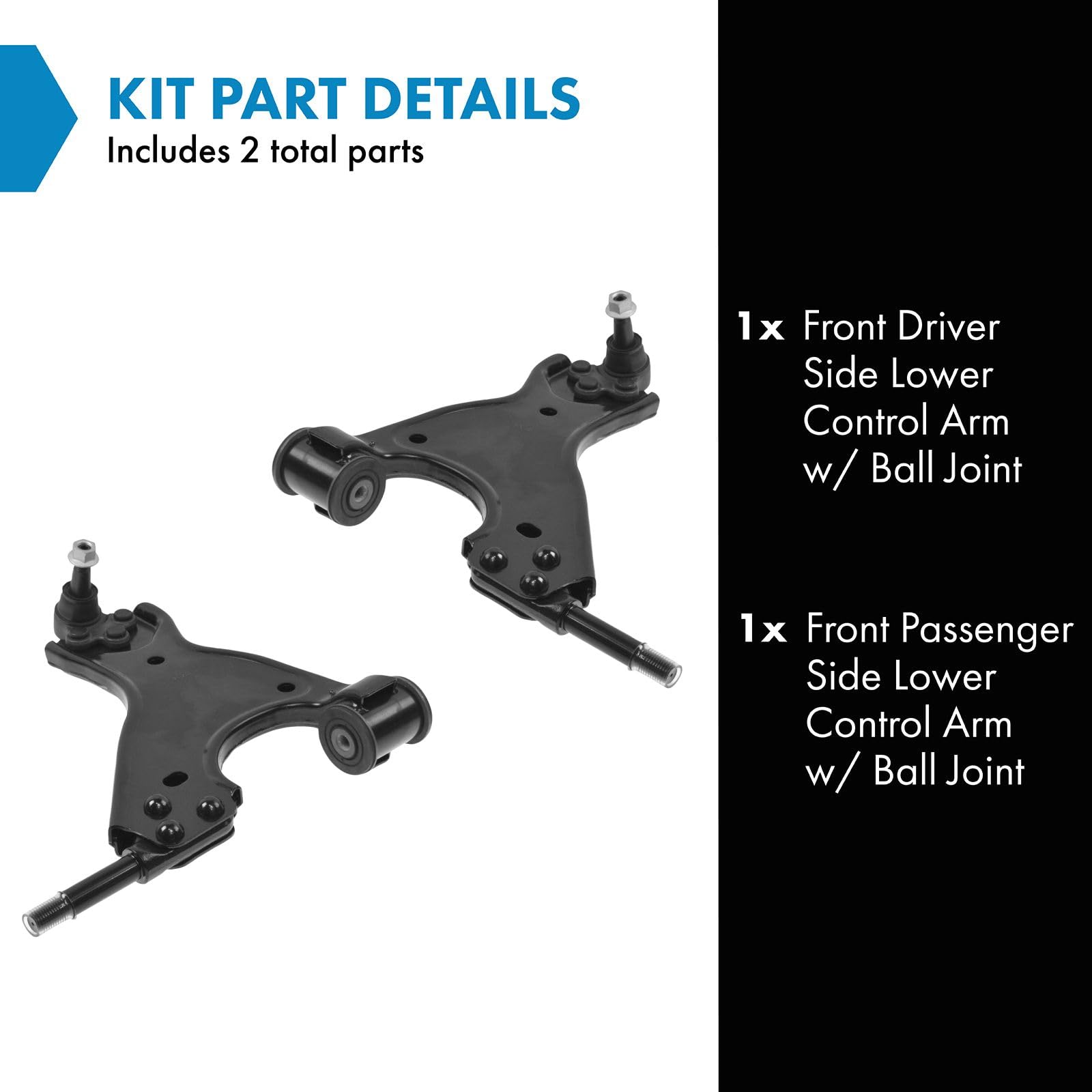 Trq Front Control Arm With Ball Joint Set Compatible With 2008-2017 Buick Enclave 2009-2017 Chevrolet Traverse 2007-2016 Gmc Aca
