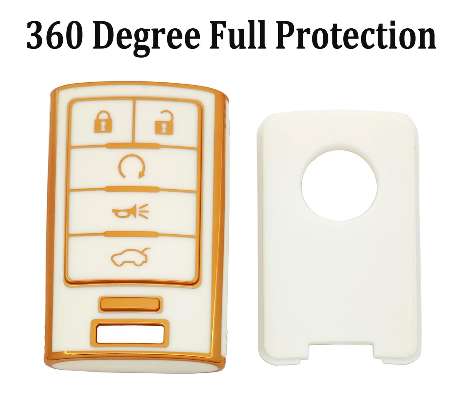 Arruweer Key Fob Cover For Cadillac Soft Tpu Key Fob Case Holder Protector Compatiable With Cadillac Srx Ats Elr Xts 2010 2011 2