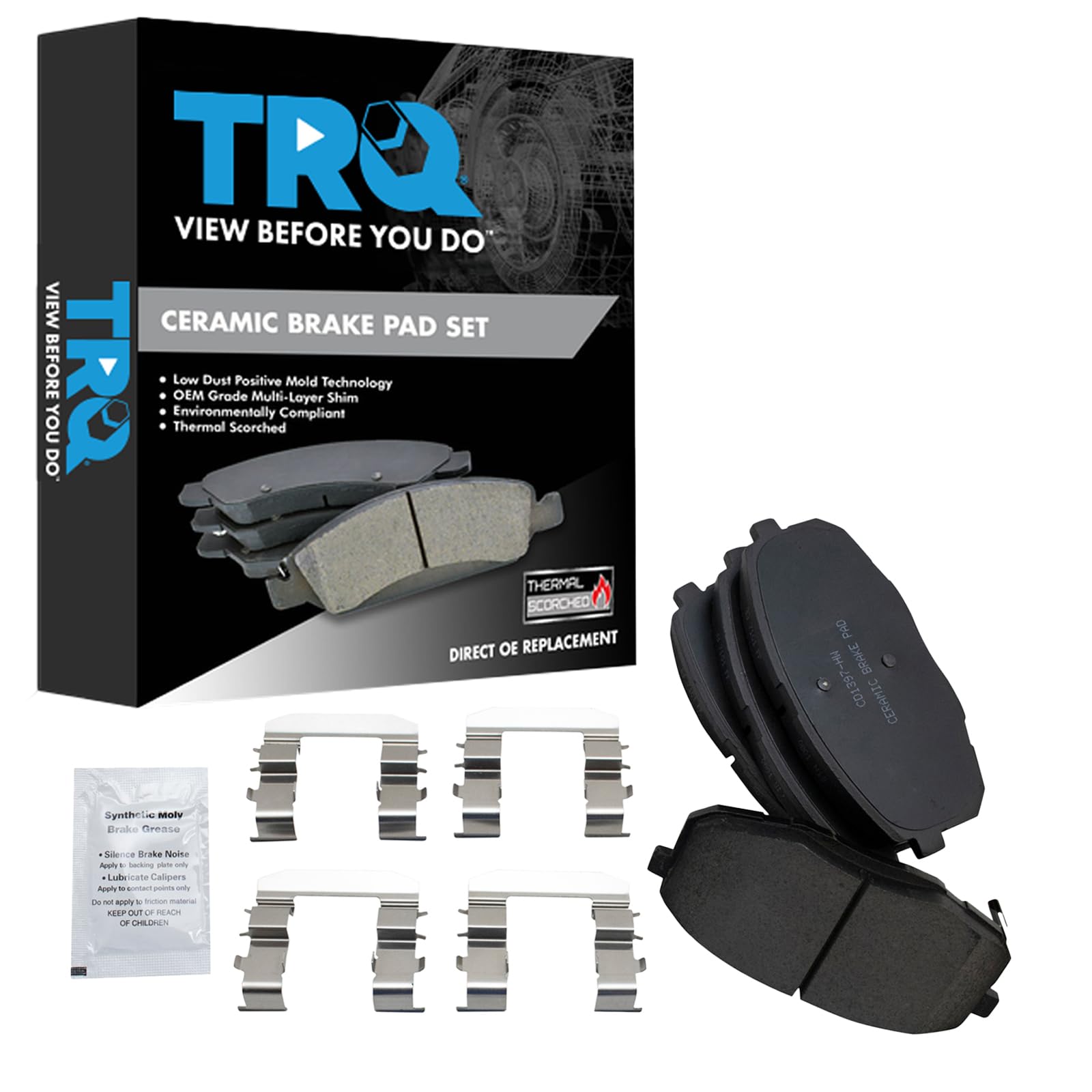TRQ Front Brake Pads Ceramic Compatible with 2009-2012 Hyundai Elantra 2010-2013 Kia Forte Forte Koup 2014-2016 Soul