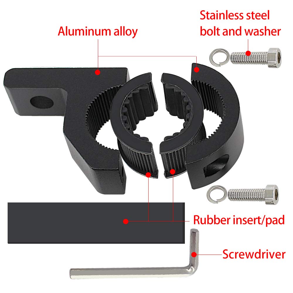 Motorcycle Mounting Bracket 2Pcs 0.75'' 1'' 1.25'' Horizontal Bull Bar Mounting Bracket Driving Fog Lights Work Auxiliary Lights