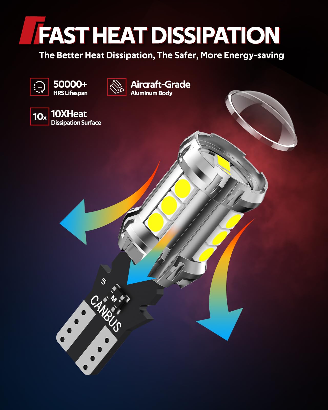 Torchbeam 921 Led Bulb Reverse Light 1000% Super Bright 906 W16W 912 T15 Led Bulb With Hd Projector For Backup Light, Reverse Li