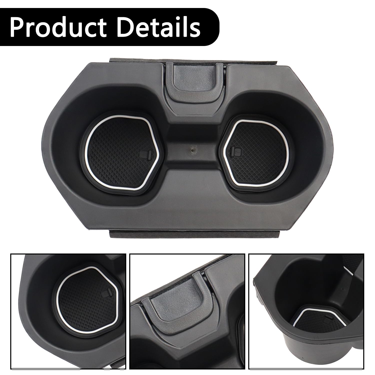 Cup Holder Insert with Coaster Accessories for Honda Civic 2016-2021 Lx Ex Si Sport Hatchback Coupe Sedan Insight Center Console