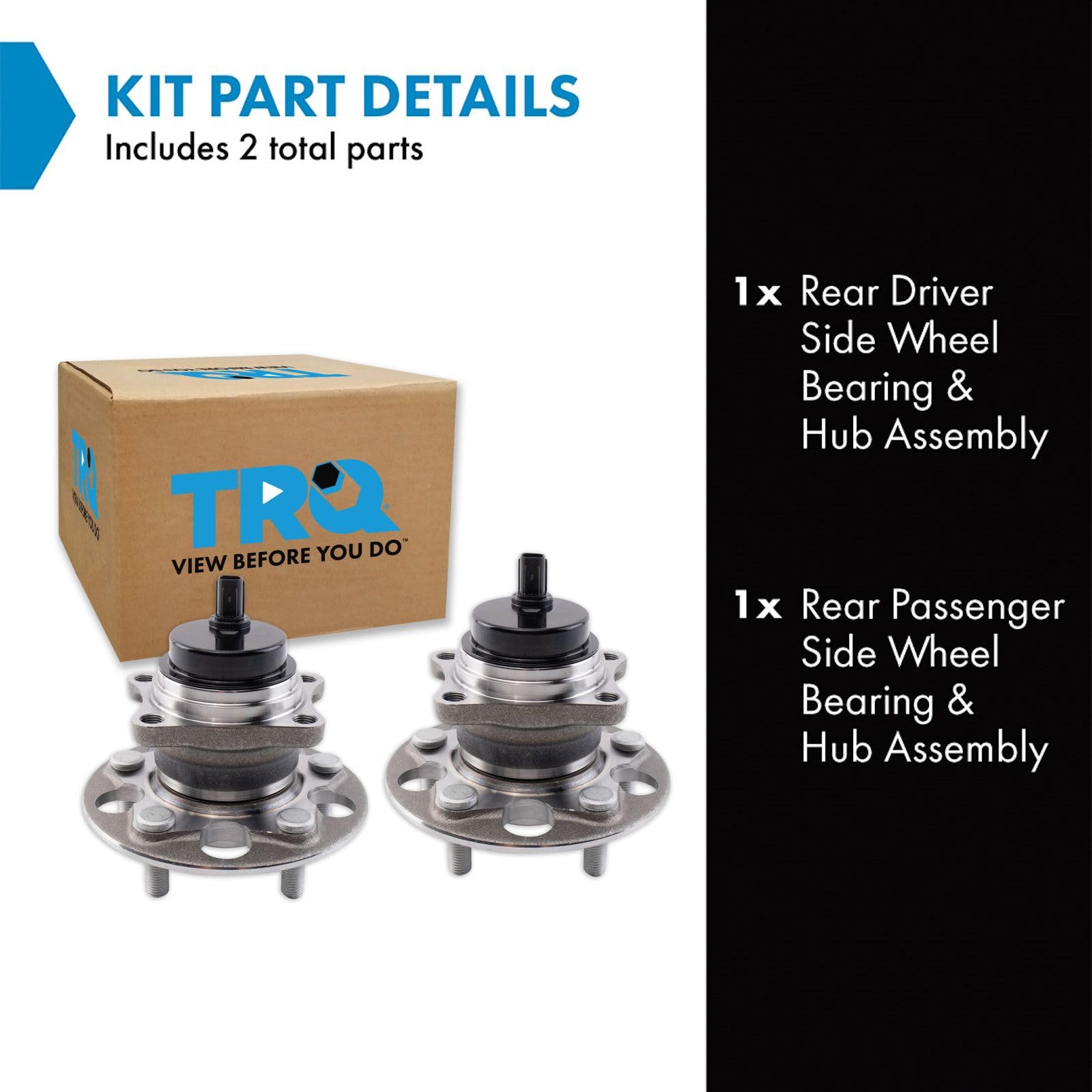 Trq Rear Wheel Hub Bearings Assembly Set Compatible With 2019-2022 Lexus Es300H Es350 Toyota Avalon 2020-2022 C-Hr 2018-2023 Cam