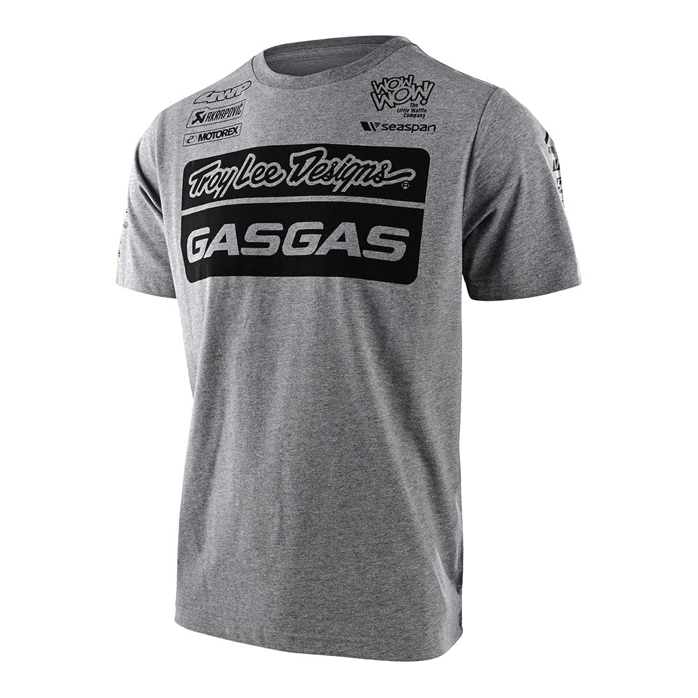 Troy Lee Designs Motorcycle Motocross Racing T Shirts, Tld Gasgas Team Short Sleeve Tee (Heather Gray, Medium)