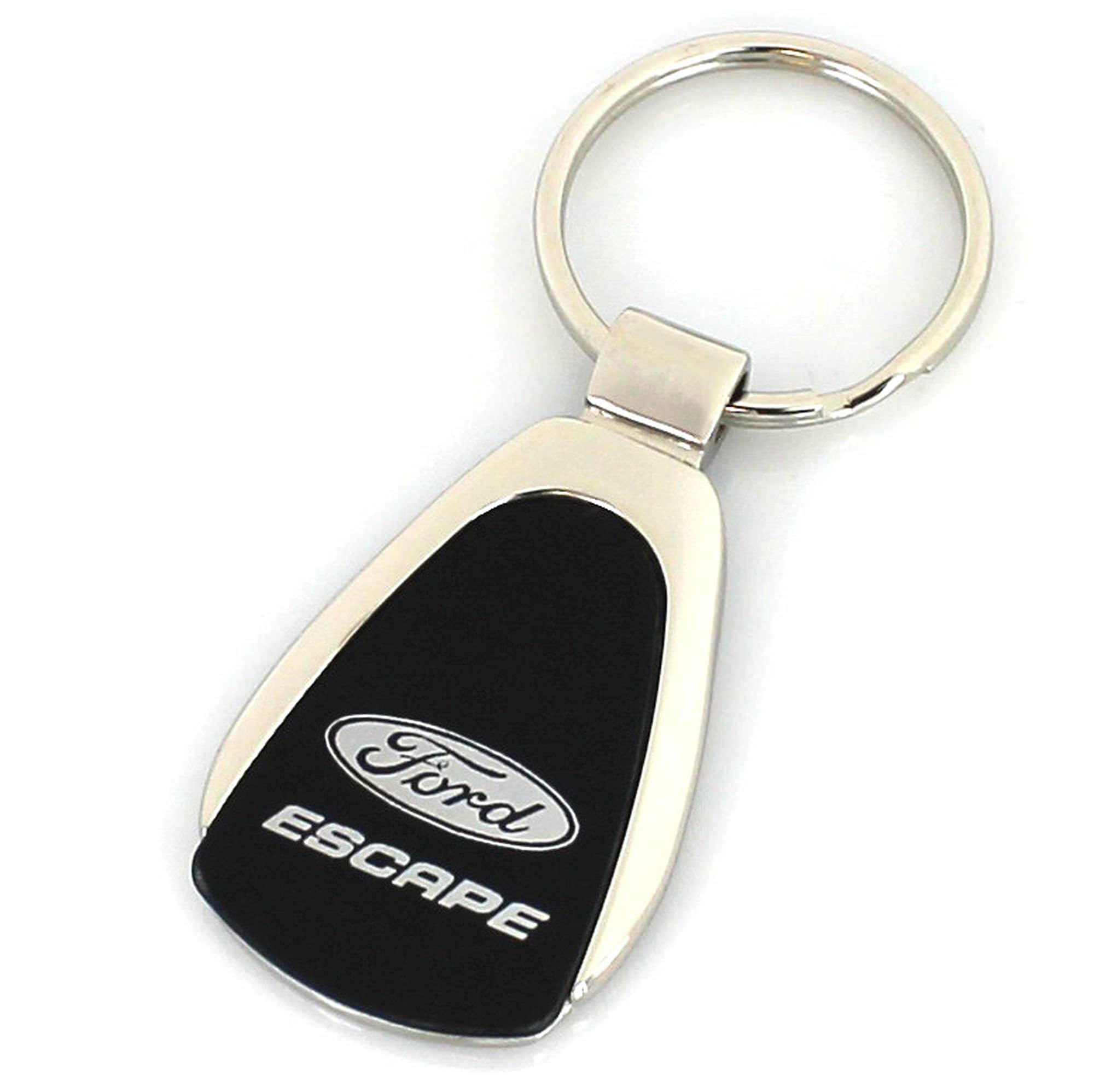 Au-Tomotive Gold Tear Drop Metal Key Ring For Ford Escape (Black)