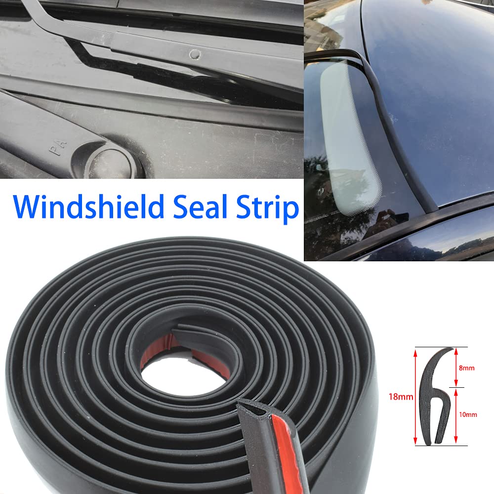 AUTOXBERT 4M/13Ft Car Weather Stripping H Type Rubber Sealing Strip Trim Cover Automotive Front Windshield Sealing Strip Trim fo