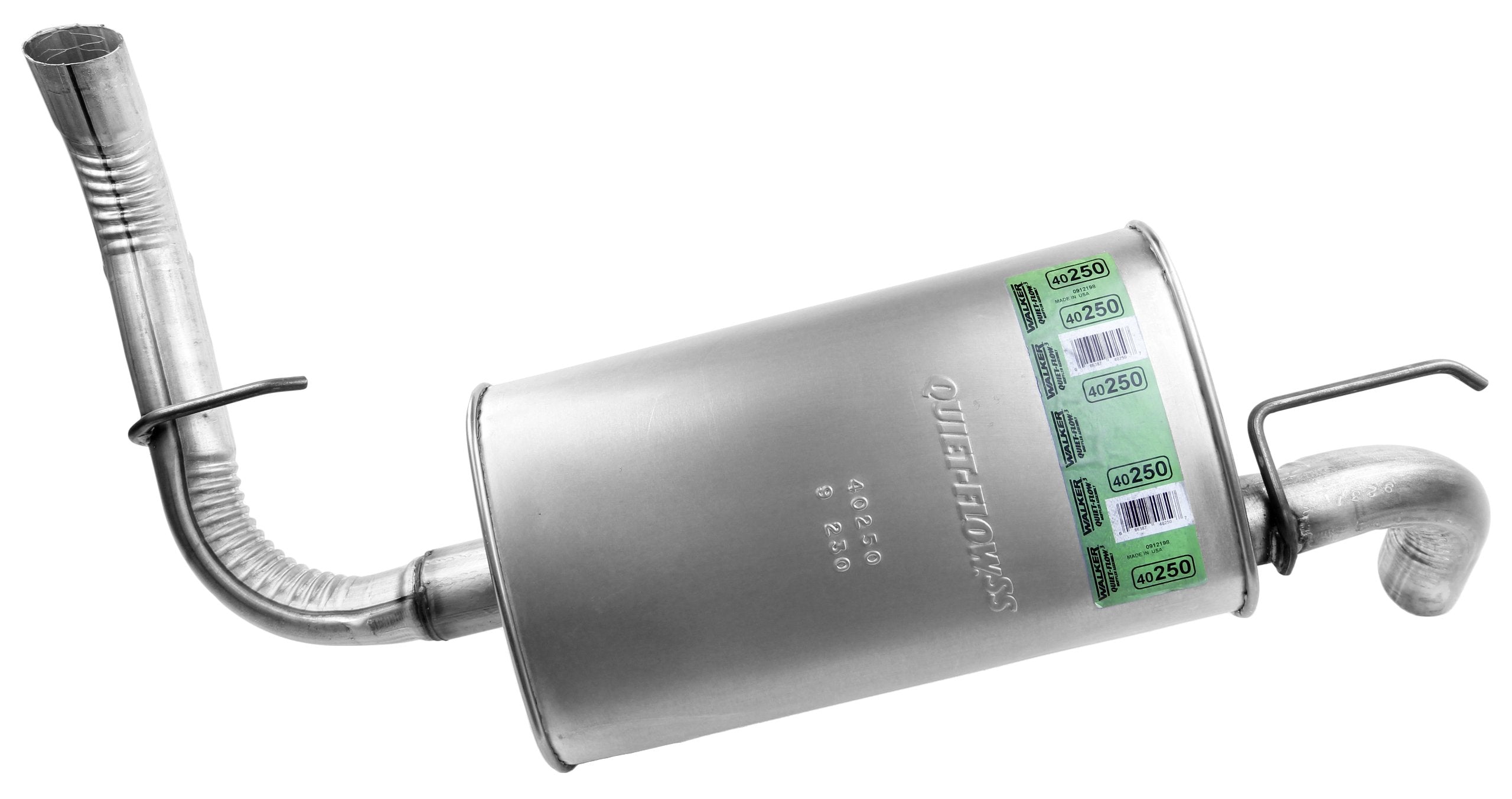 Walker Quiet-Flow Ss 40250 Direct Fit Exhaust Muffler Assembly 2 Inlet (Id) 2.25 Outlet (Id) 2.25 Outlet (Od) For Dodge Neon