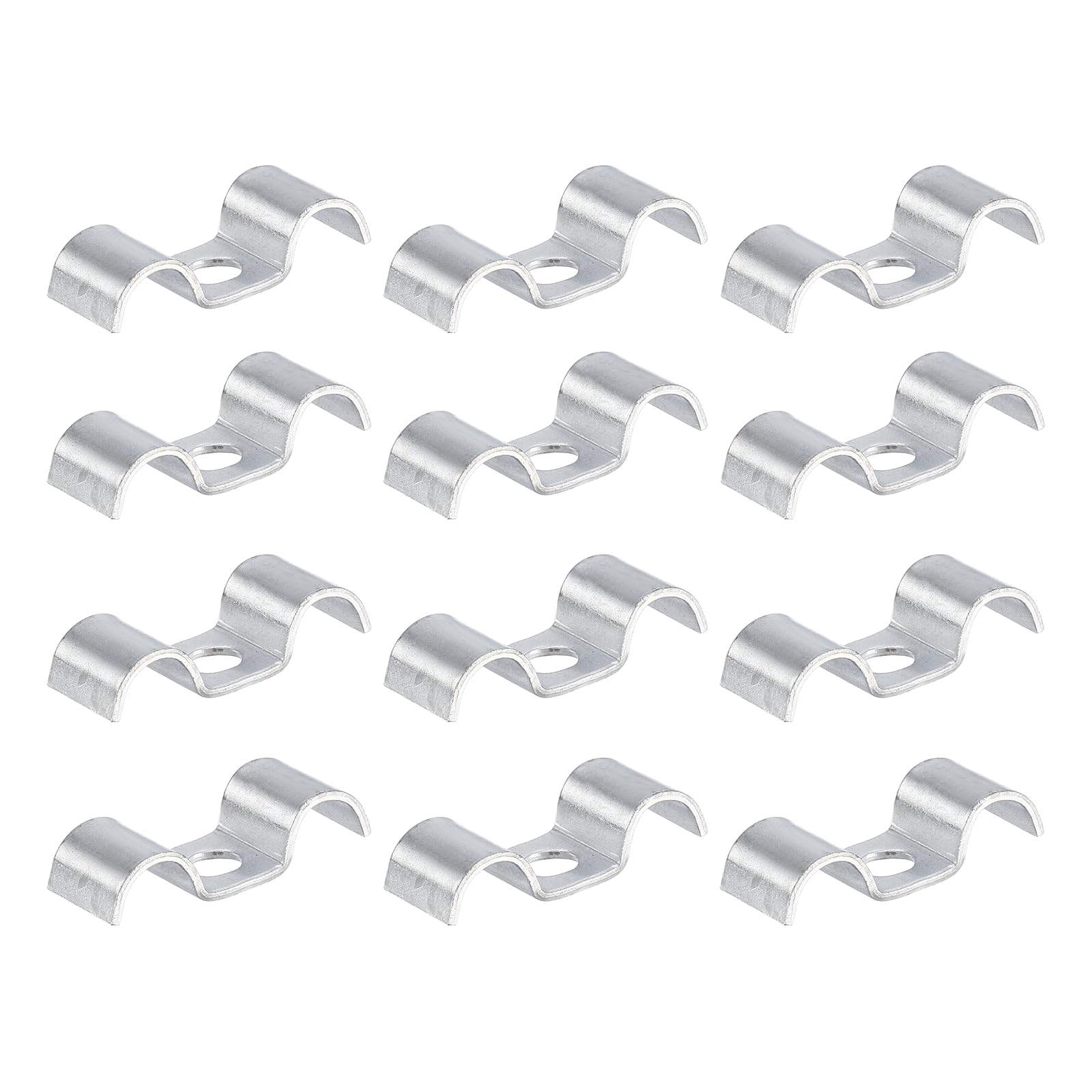 HARFINGTON 12Pcs Stainless Steel Double Line Clamp 10 mm / 3/8 inch Fuel Lines Clips M-Shape Mounting Clip for Brake Fuel Lines 