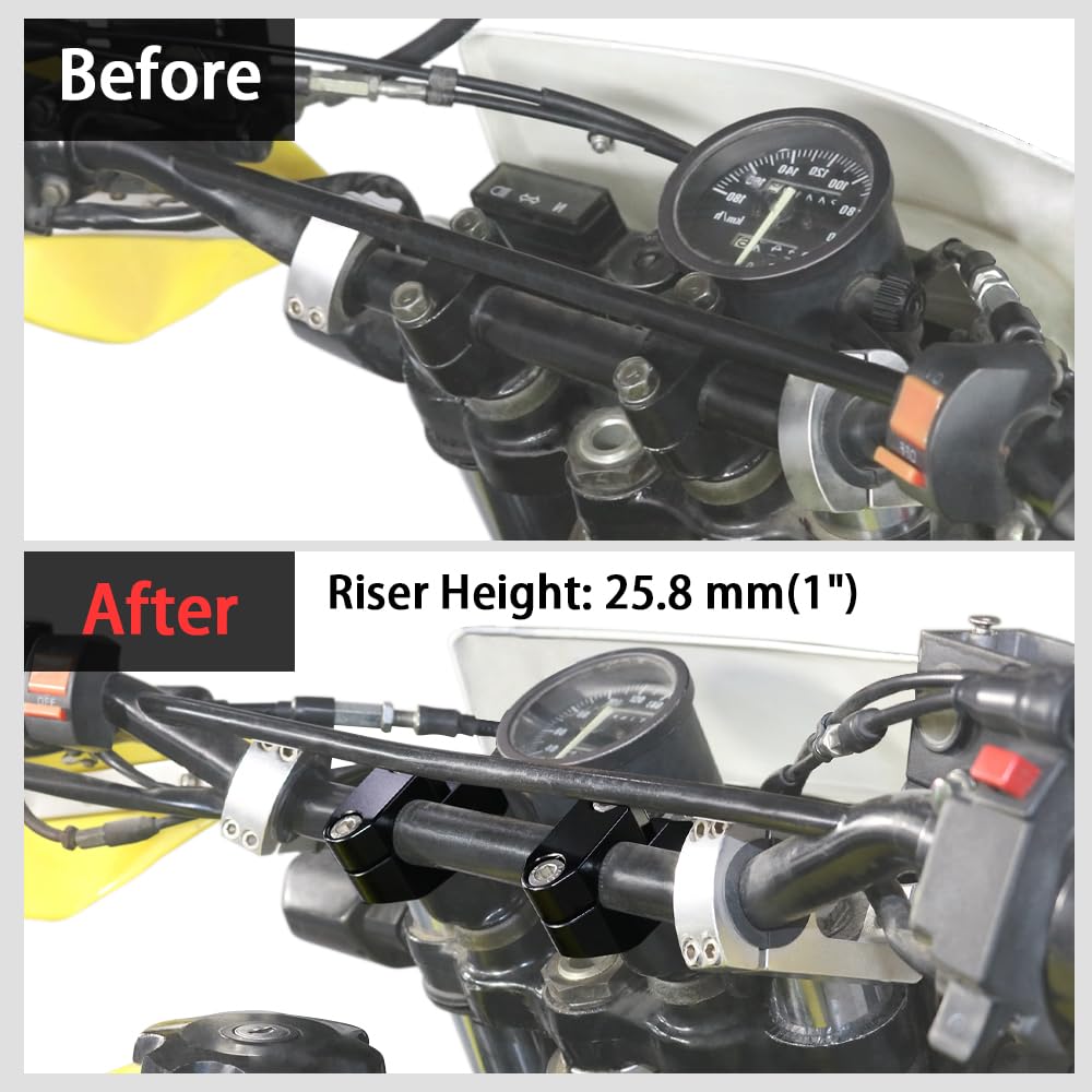 Xitomer 22mm 7/8'' Motorcycle Handlebar Risers With Clamps, ATV Dirt Bike Motocross, Fit for Grom MSX125/ CRF250L, FZ1/ FZ8/ FZ1