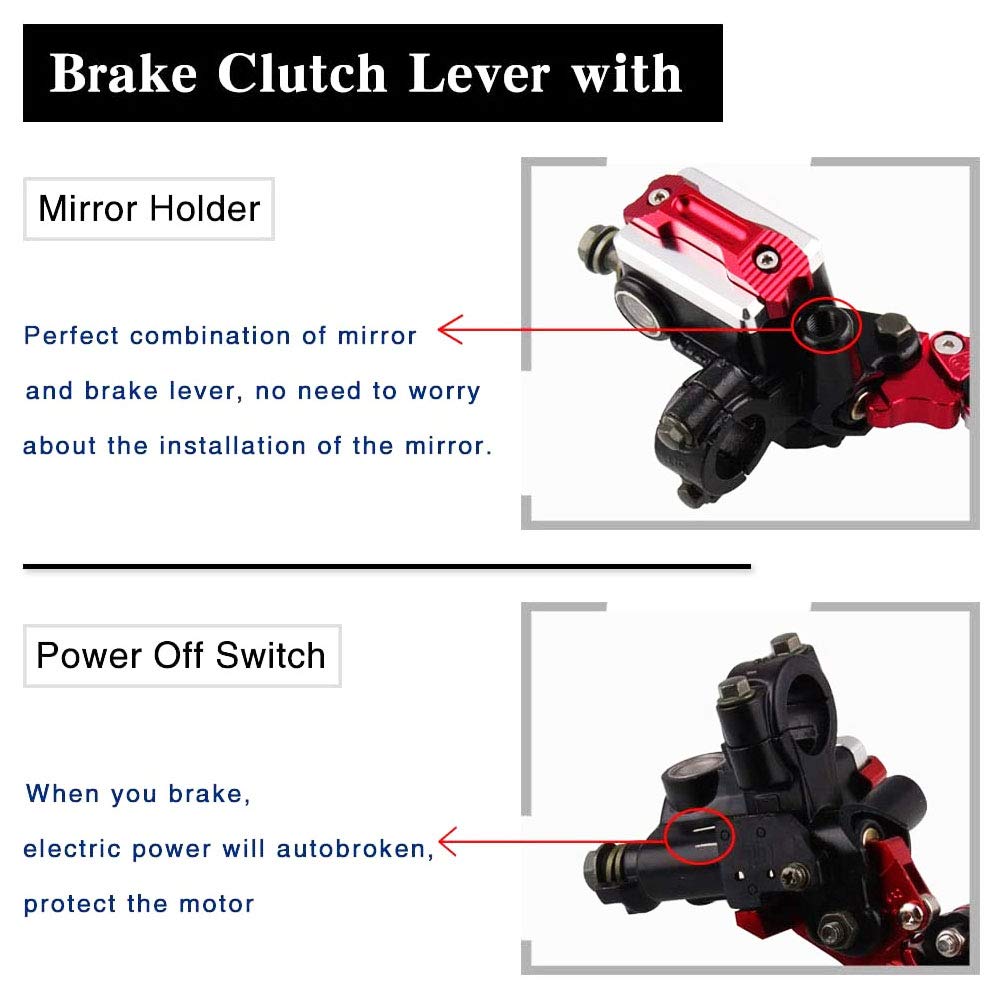 PACEWALKER Universal Motorcycle 7/8'' 22mm Handlebar Brake Master Cylinder Clutch Lever CNC Left & Right Set for Honda Kawasaki