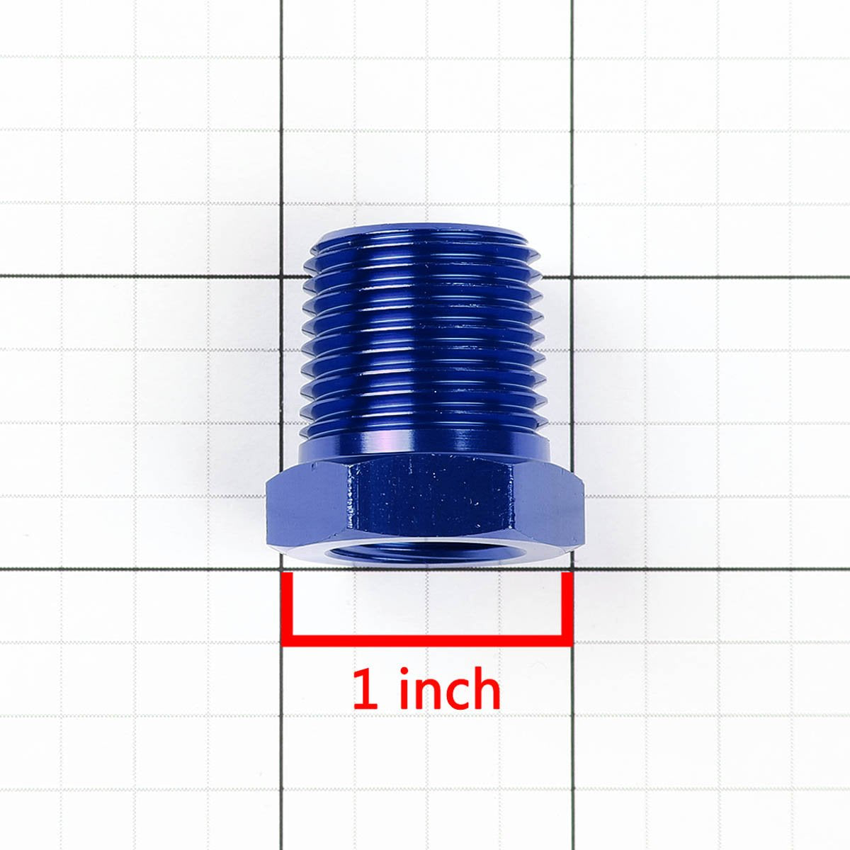 1/2 Inches Male To 3/8 Inches Female Anodized Npt Piping Thread Reducer Adapter Fitting (Blue)