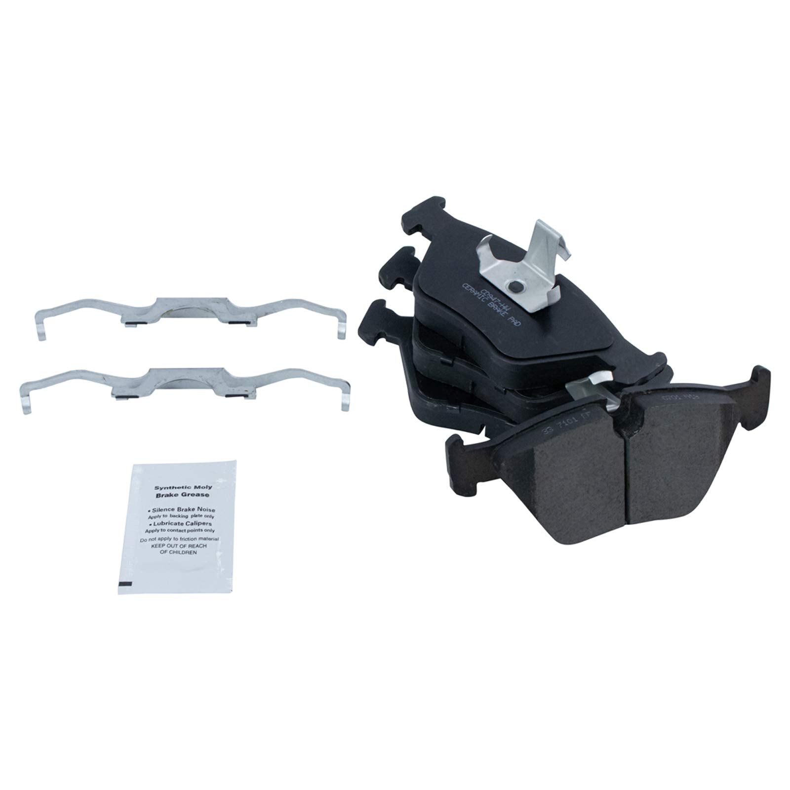 TRQ Front Brake Pads Ceramic Compatible with 2001-2003 BMW 525i 1997-2000 528i