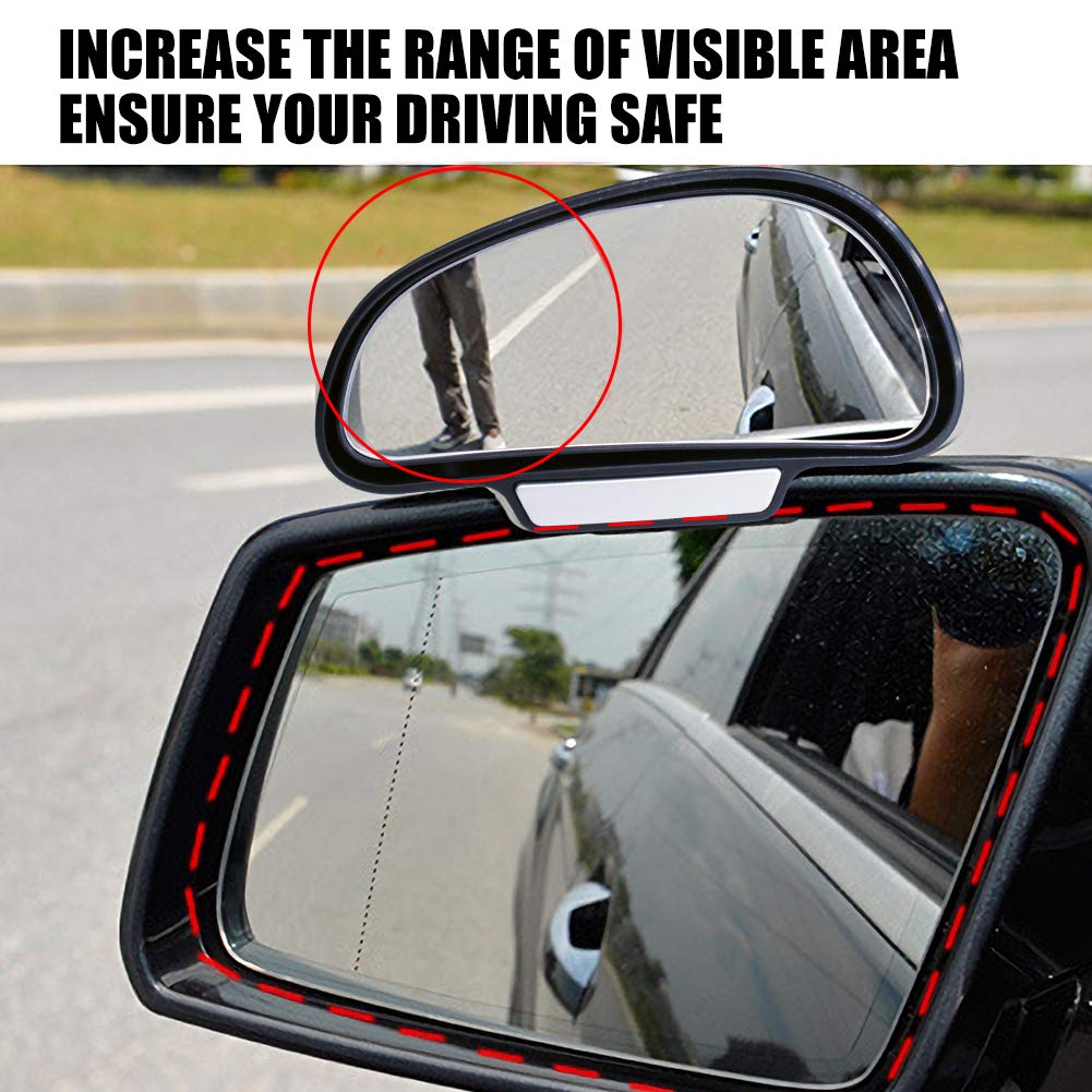 Car Blind Spot Mirrors(5.12 * 2.75in), Universal Automotive Auxiliary Mirror for Cars Adjustable AngleRearview Car SUV Mirrors S